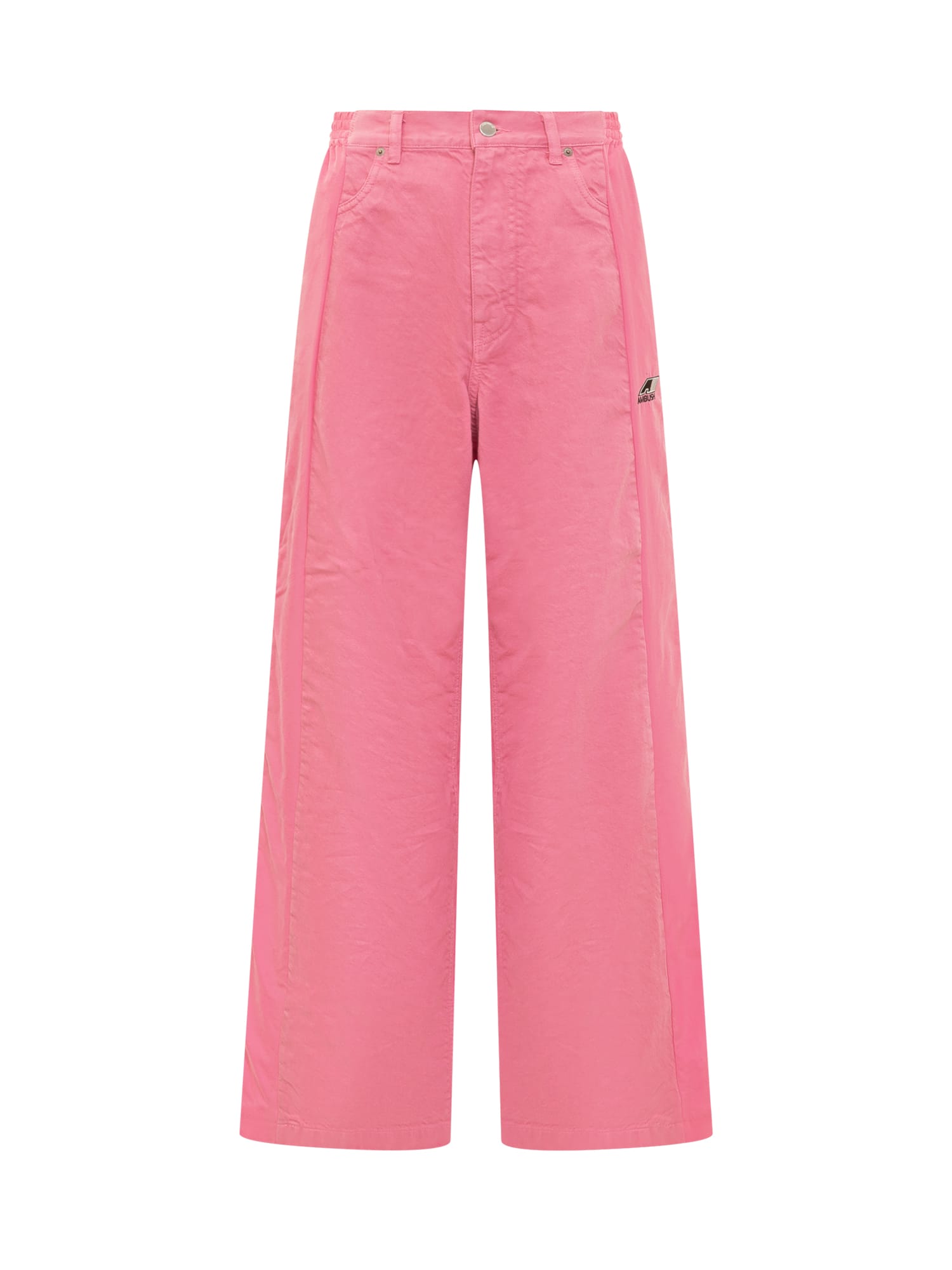 Shop Ambush Denim Pants In Solid Pink