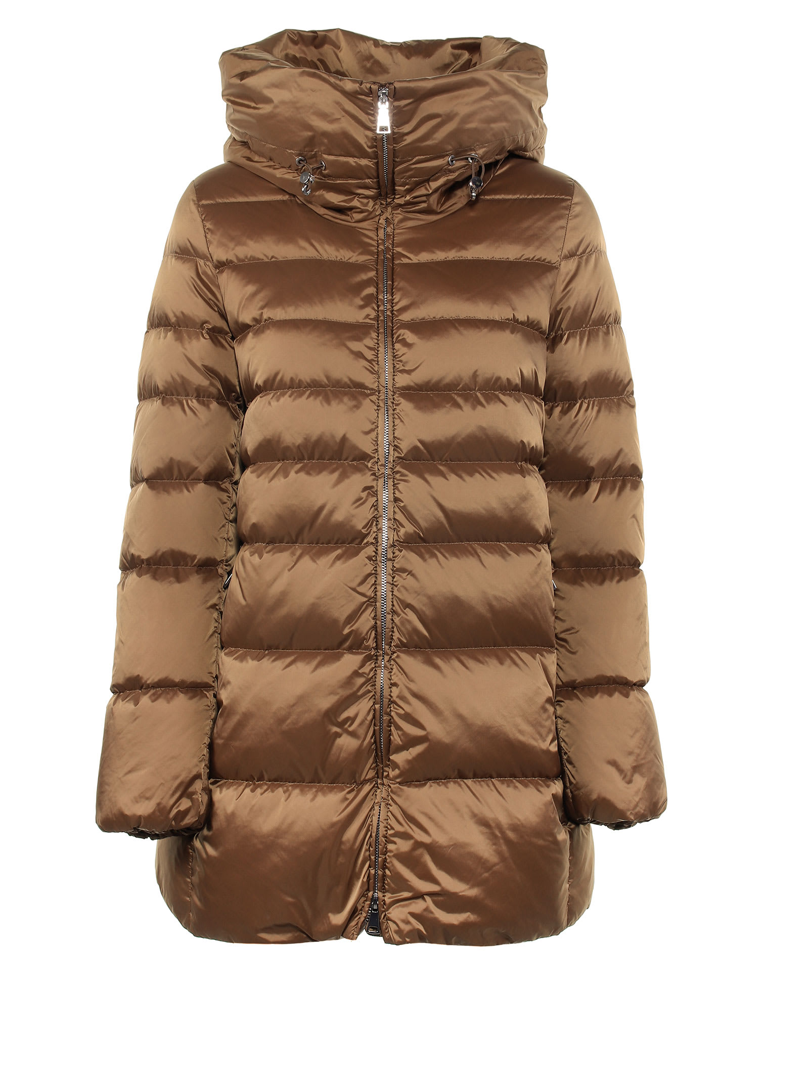 Add long quilted down jacket