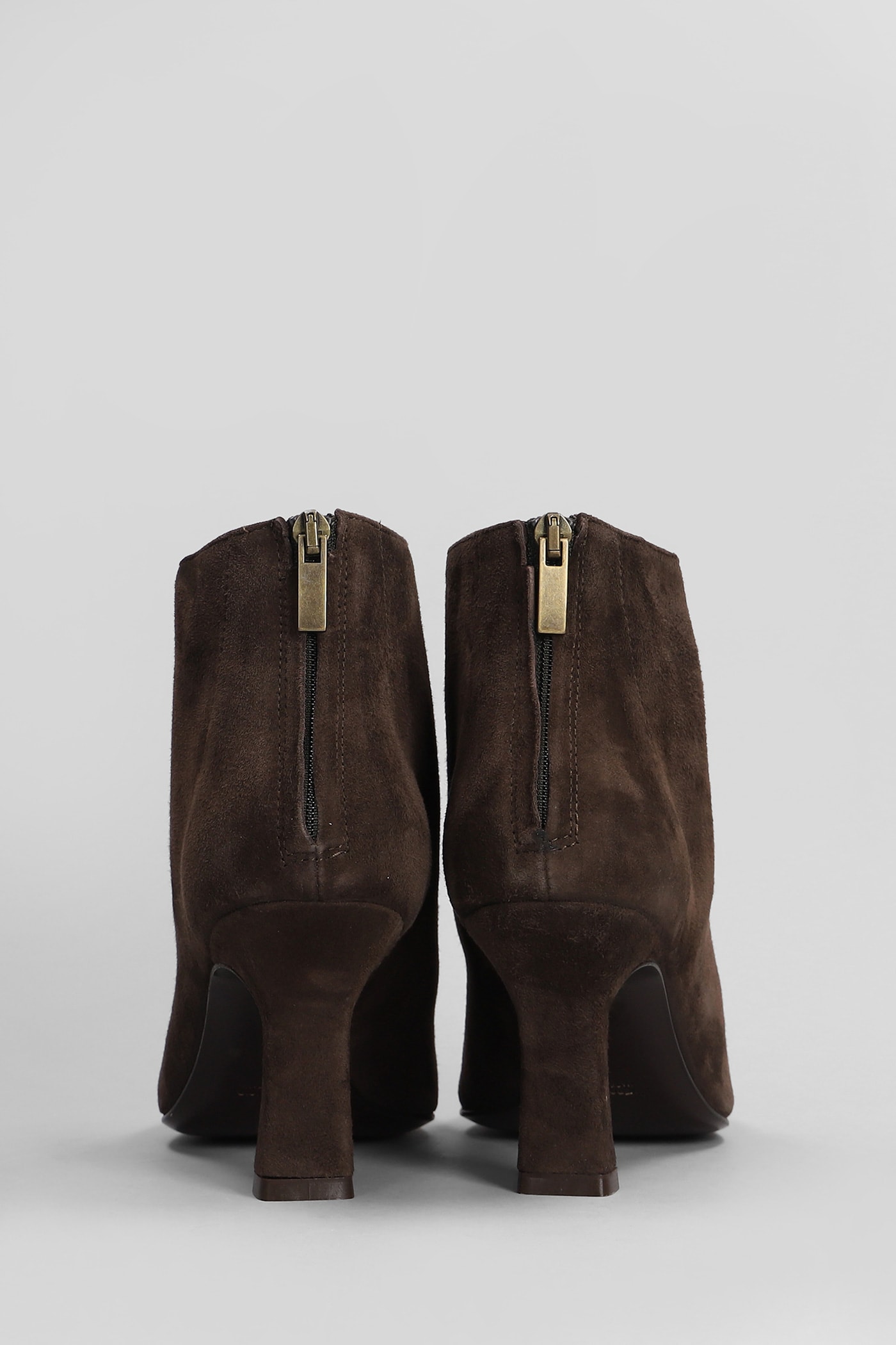 Shop Julie Dee Texan Ankle Boots In Dark Brown Suede