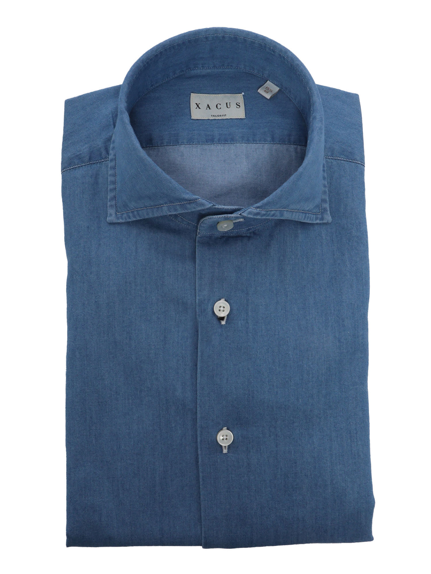 Shop Xacus Blue Cotton Shirt