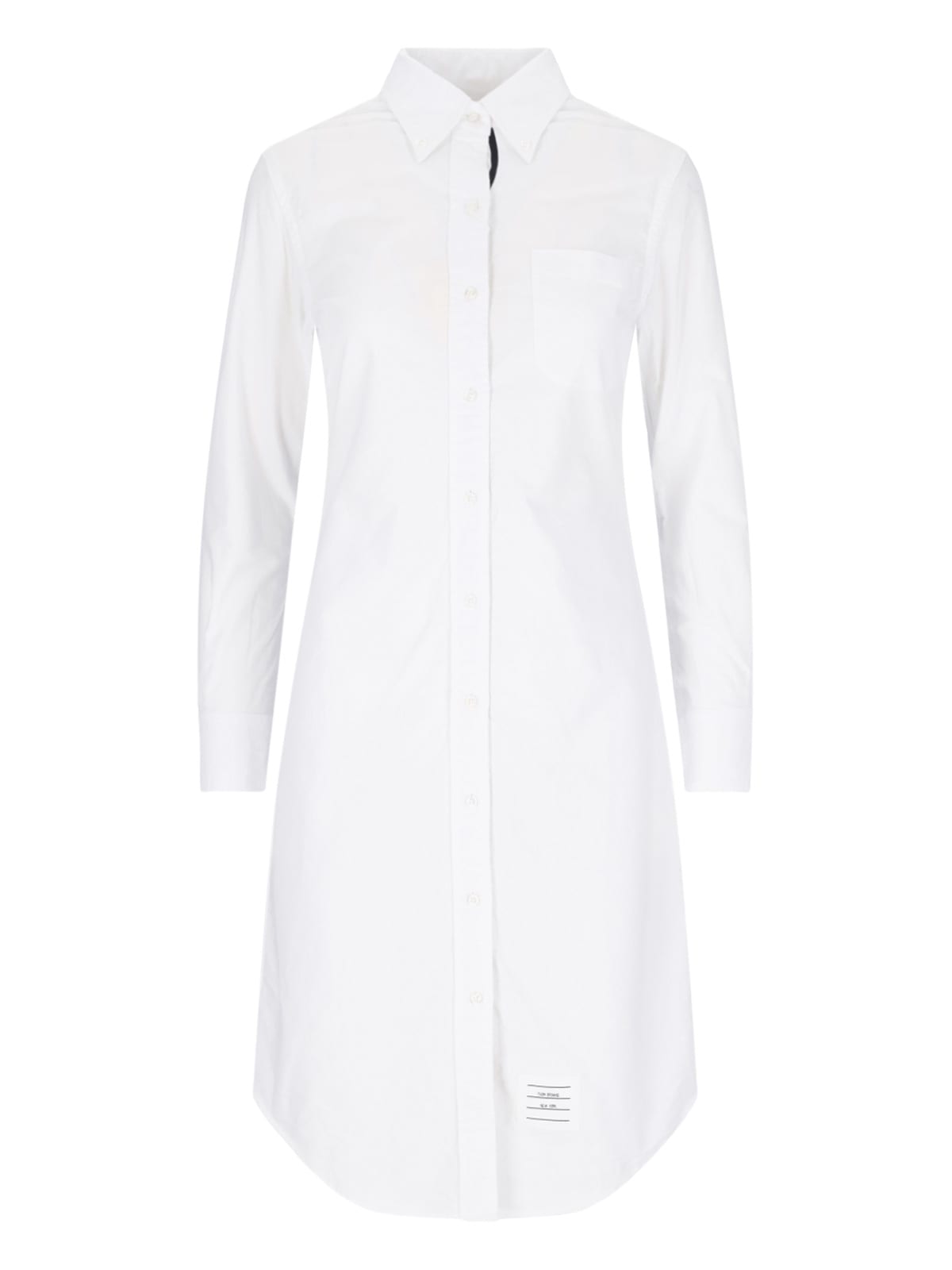 Thom Browne Midi Shirt Dress In White