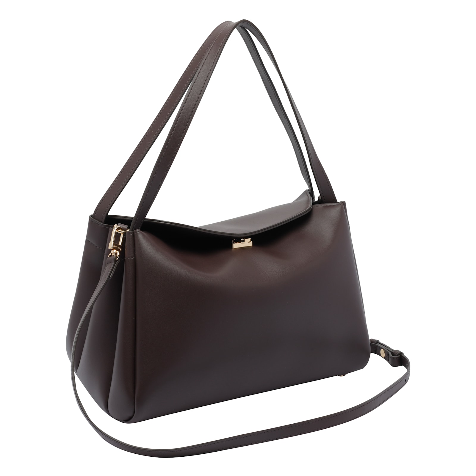 Themoirè Clasp-fastening Shoulder Bag In Brown