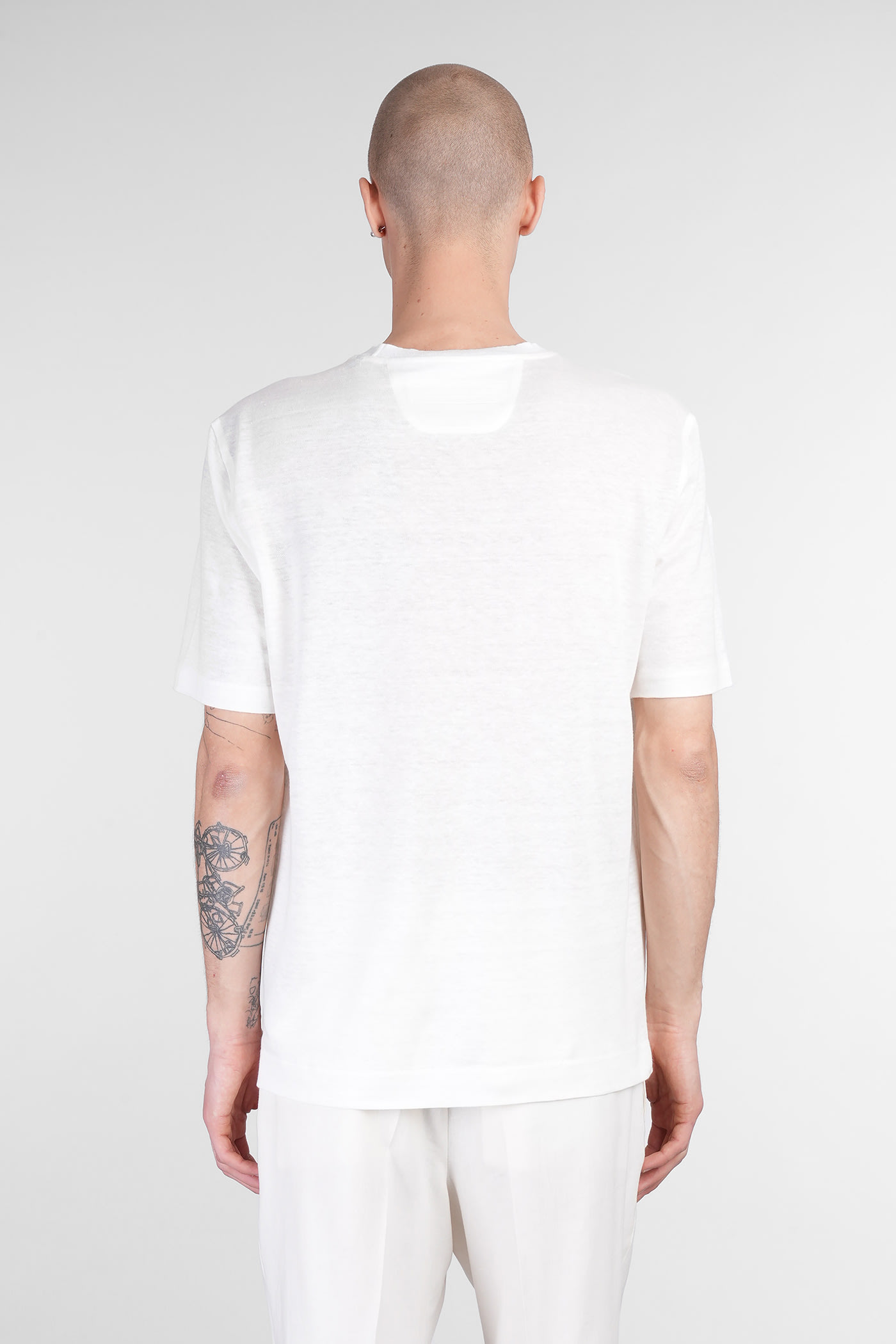Zegna T-shirt In Beige Linen