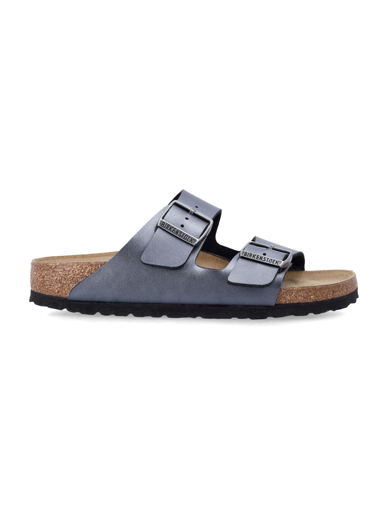 Birkenstock Arizona Birko-flor Metallic Womans Sandals Black Birkenstock Arizona Birko-flor Metallic Womans Sandals Black