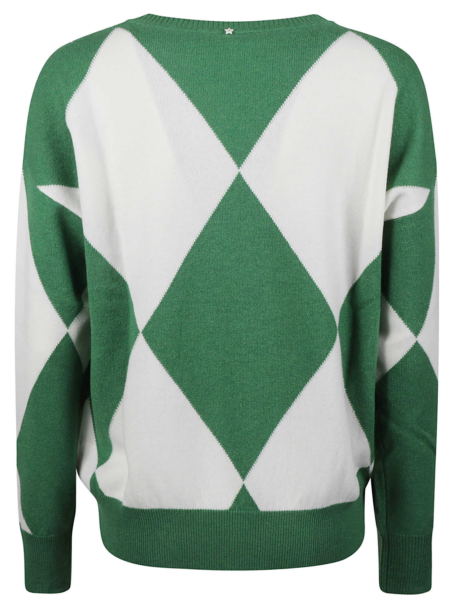 LORENA ANTONIAZZI DIAMOND PATTERNED RIBBED SWEATER 