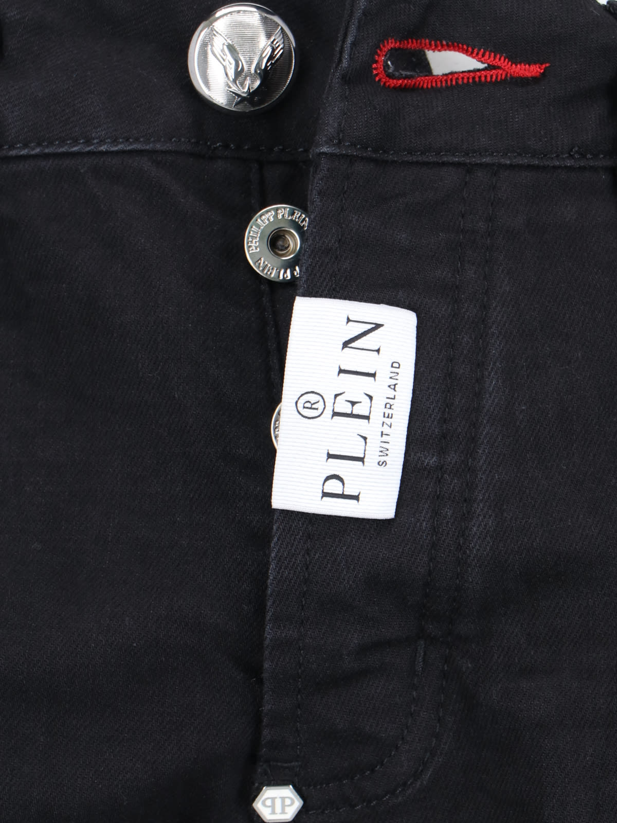 Shop Philipp Plein Slim Jeans In Black