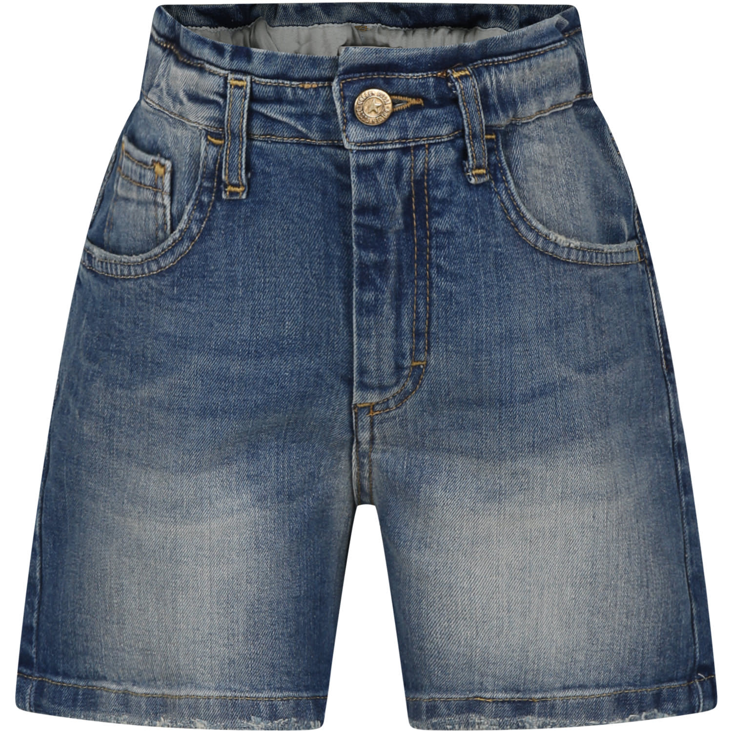 Shop Golden Goose Blue Shorts For Girl In Denim