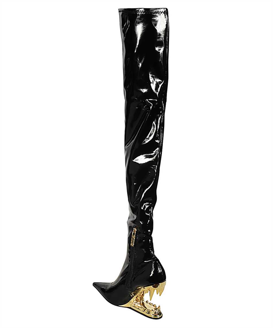 Gcds 110mm Morso Vinyl Over-the-knee Boots In Black