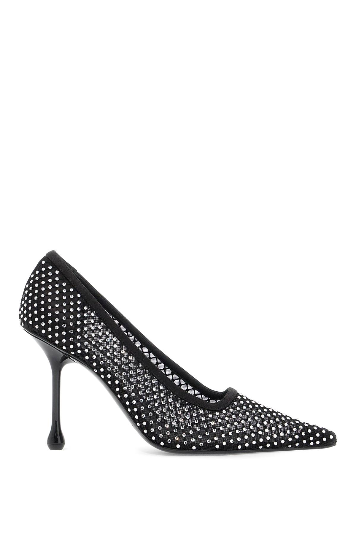 Shop Jimmy Choo Ixia 95 Mesh Dã©colletã© In Black Crystal (black)