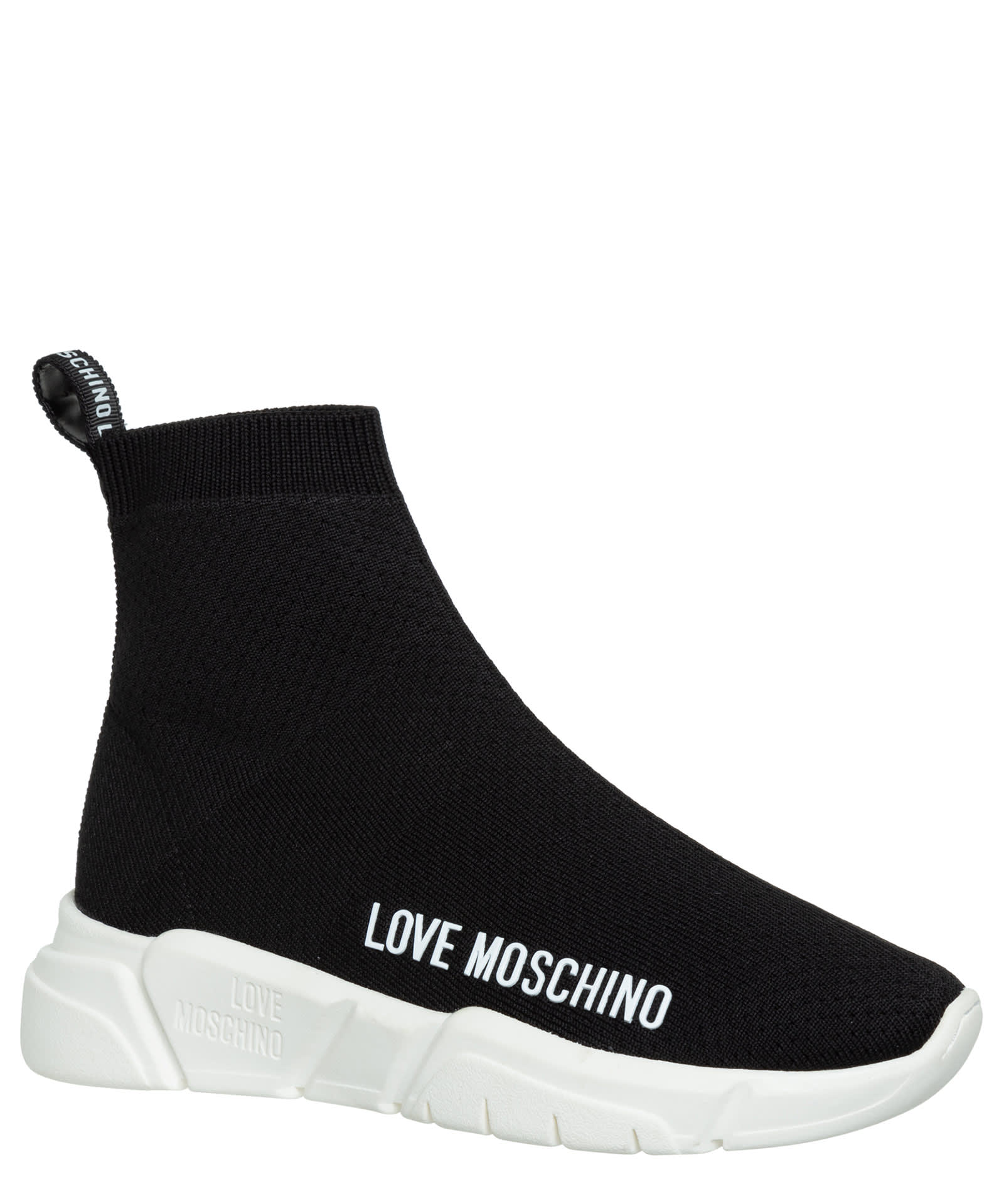 Shop Moschino High-top Sneakers In Nero