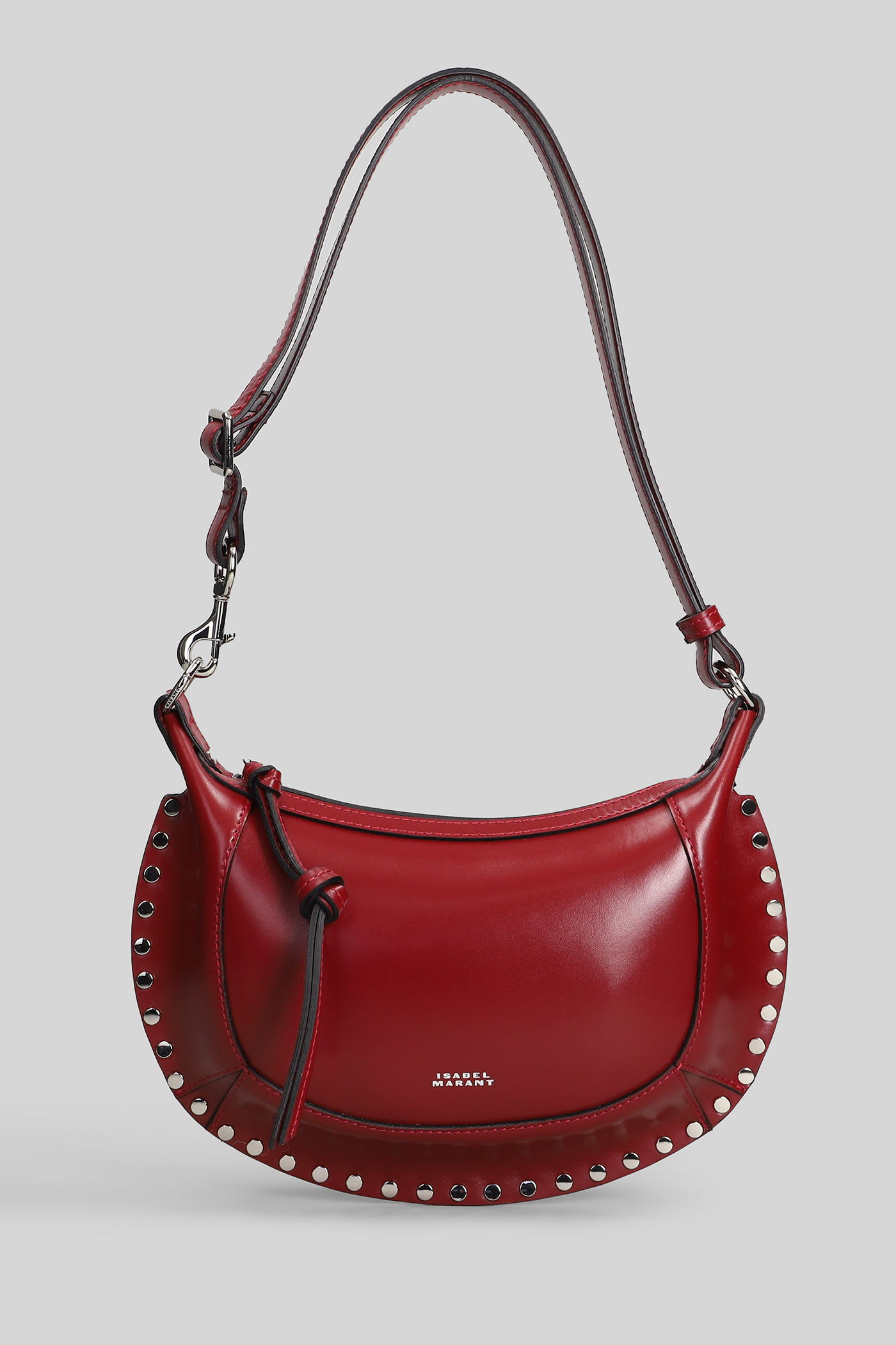 Isabel Marant Oskan Moon Shoulder Bag In Red Leather In Red