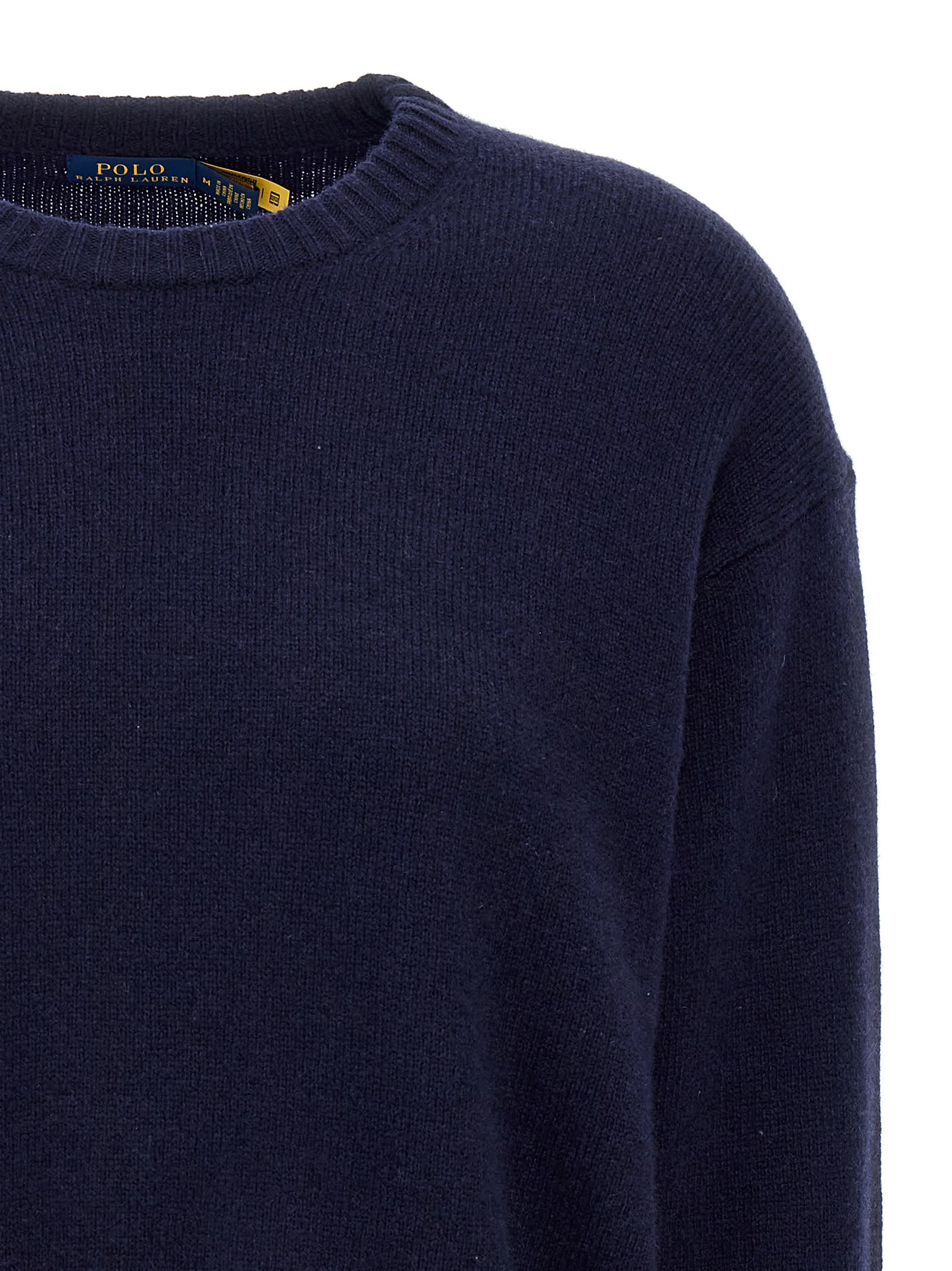 Shop Polo Ralph Lauren Logo Embroidery Sweater  In Blue