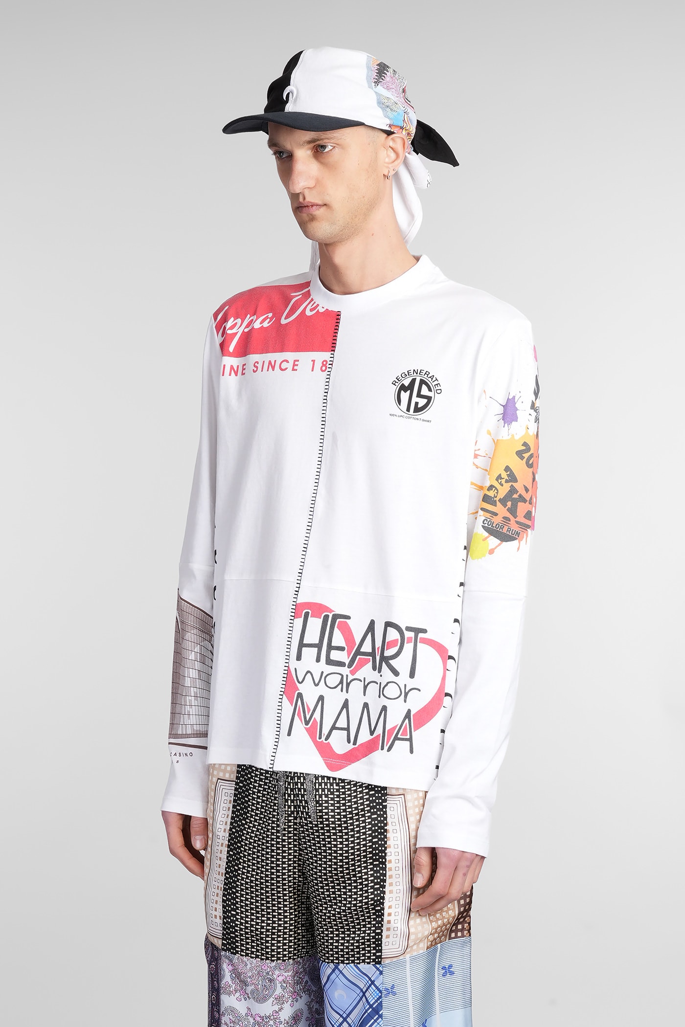 Marine Serre T-shirt In White Cotton