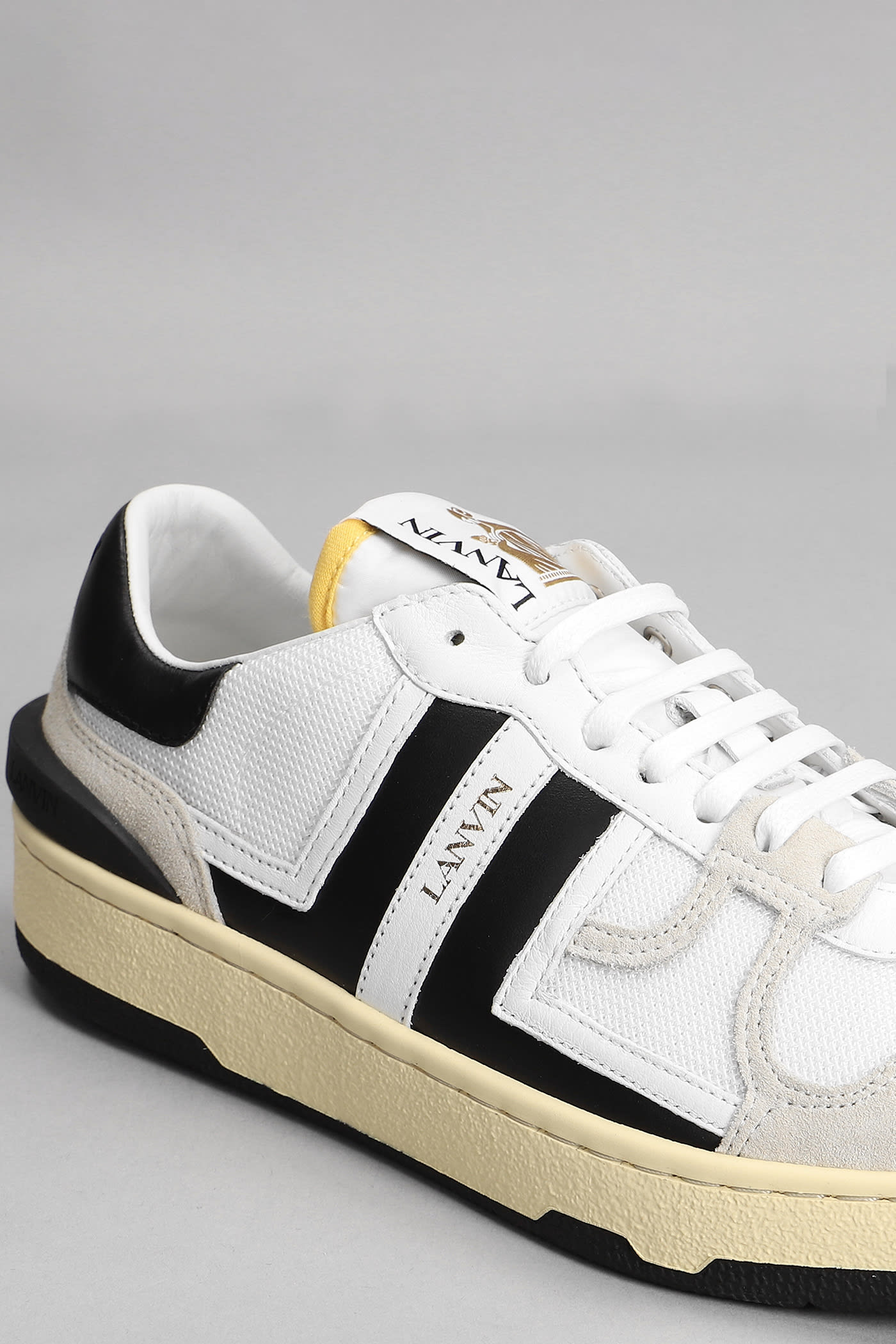 Shop Lanvin Clay Low Top Sneakers In White Polyester