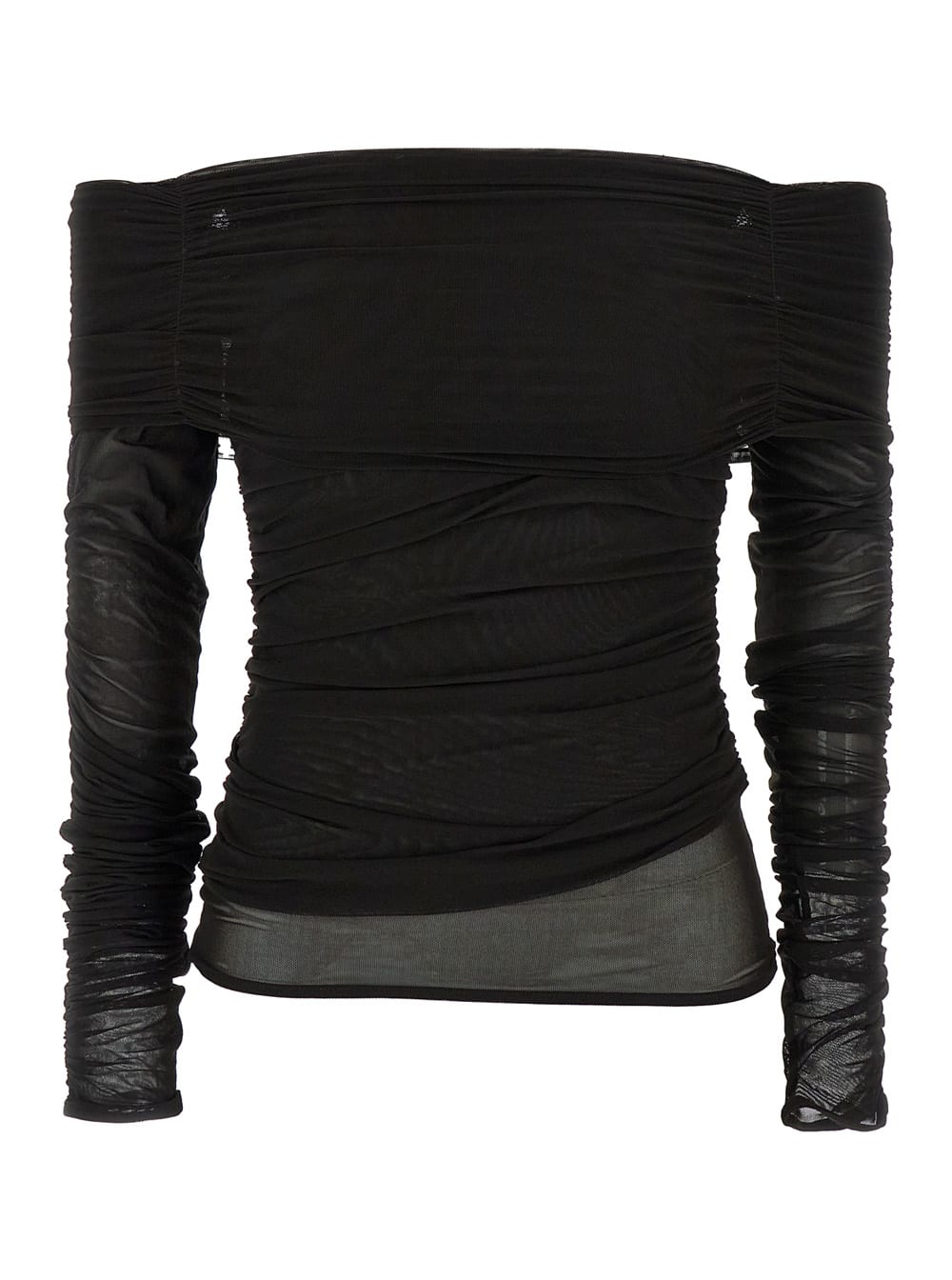 Maglia In Tulle Spalle Scoperte