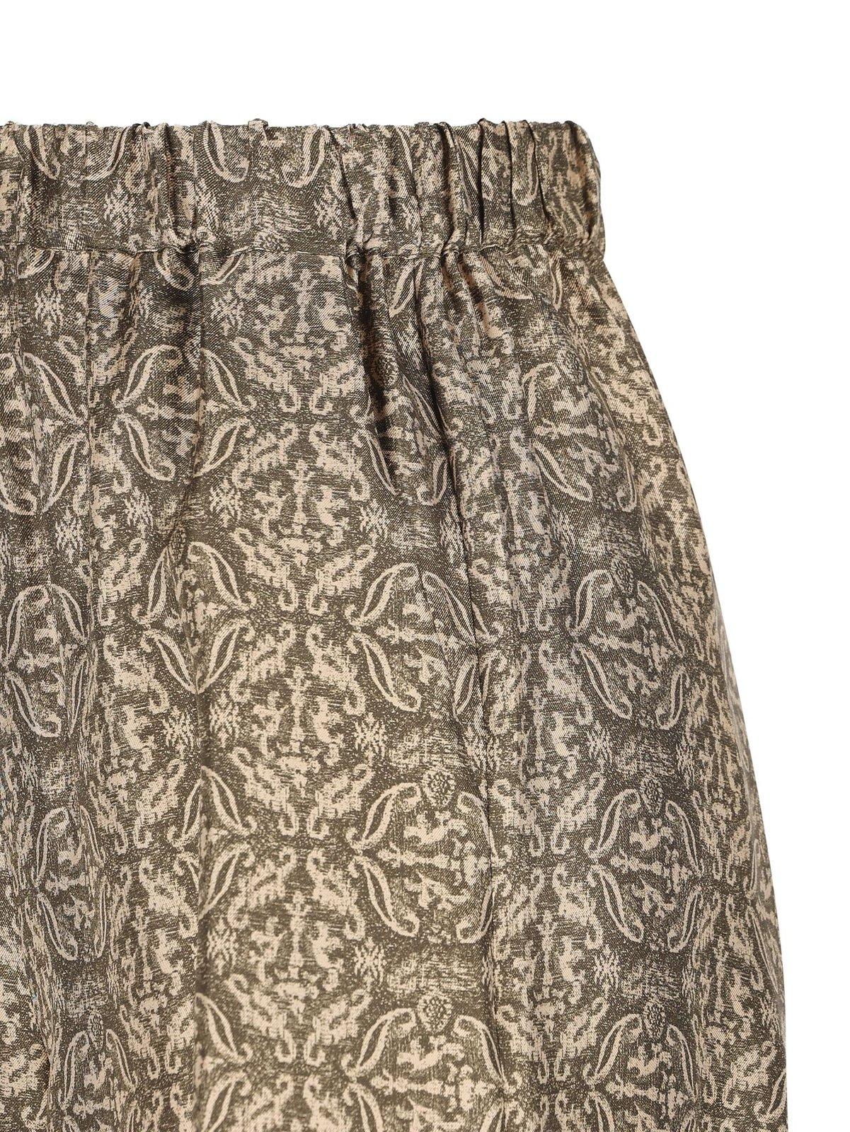 Max Mara Patterned Wide-leg Trousers In Brown