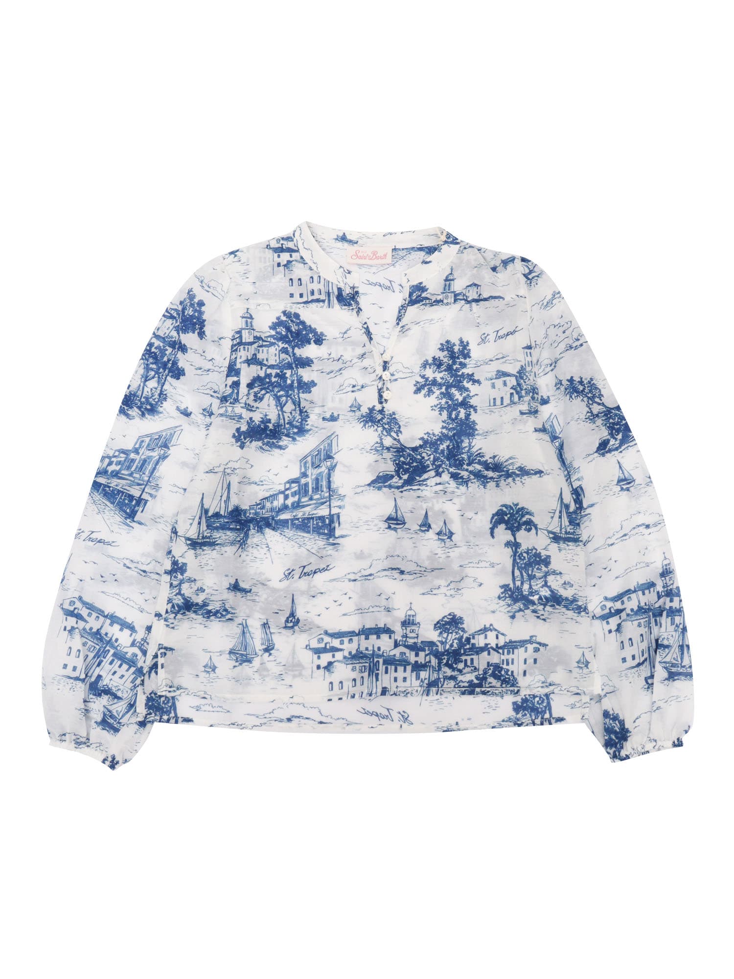 Mc2 Saint Barth Kids' Girl V-neck Shirt In Multi