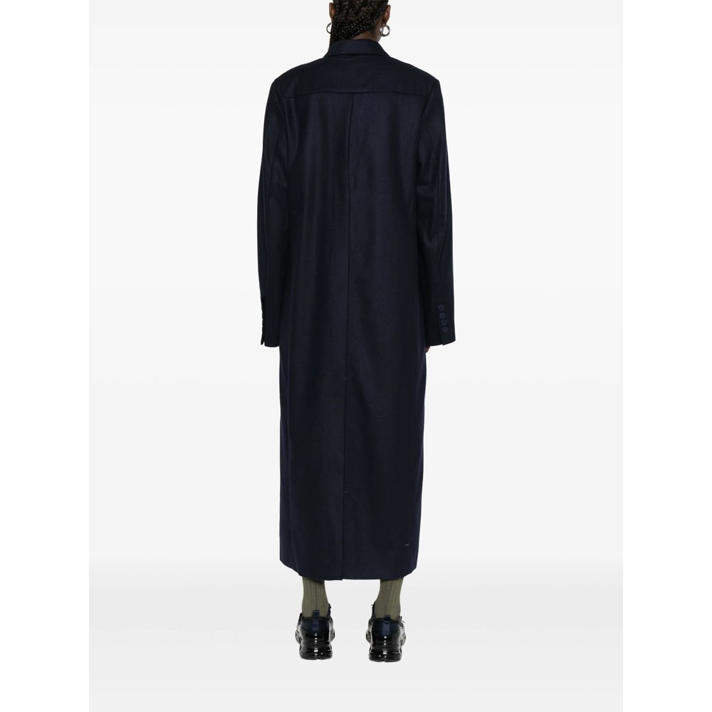 Fiorucci Wool-blend Double-breasted Coat In Blue