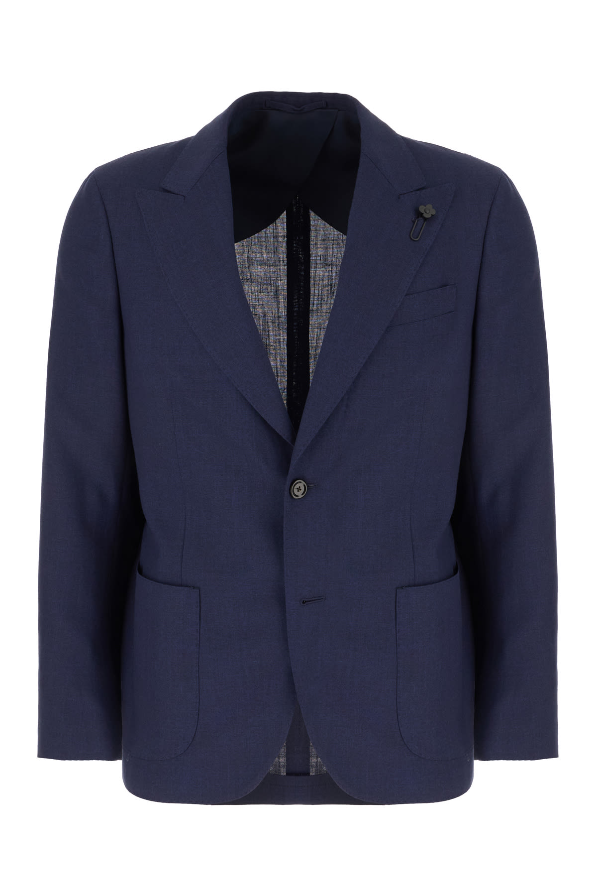 Lardini Suit Wool Blend Buttoned Cuffs In Blue