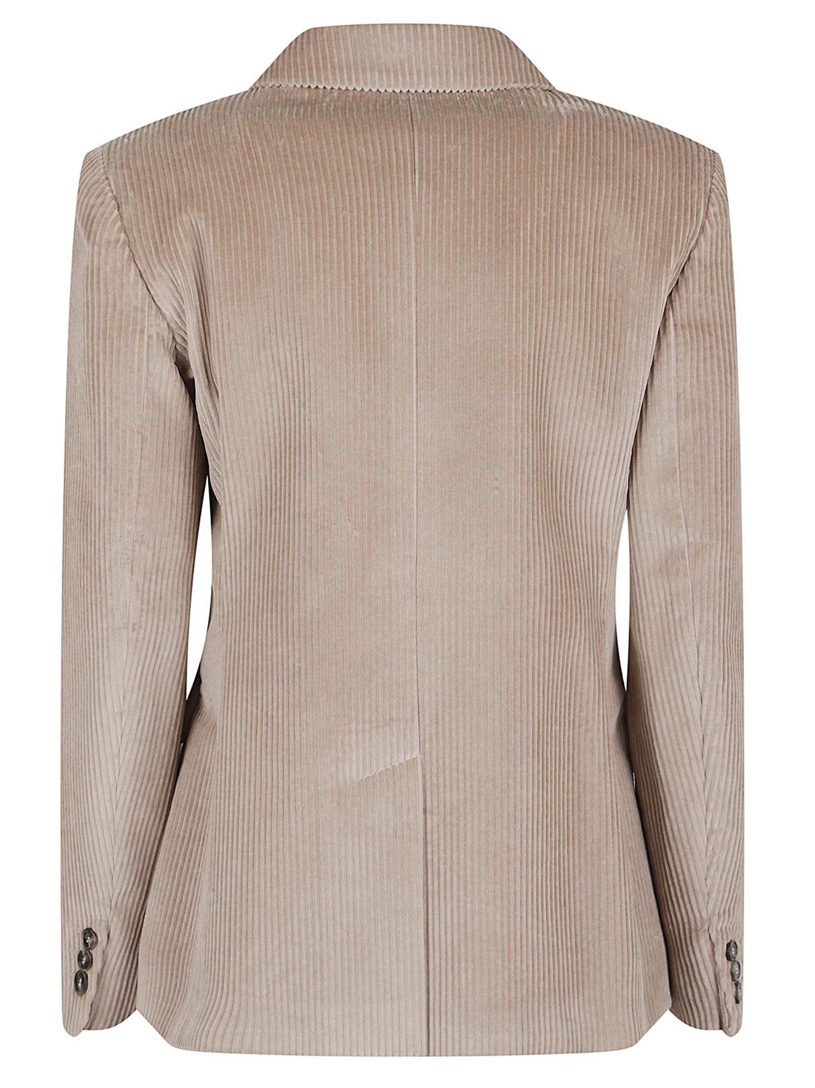 Weekend Max Mara Corduroy Double-breasted Blazer In Brown