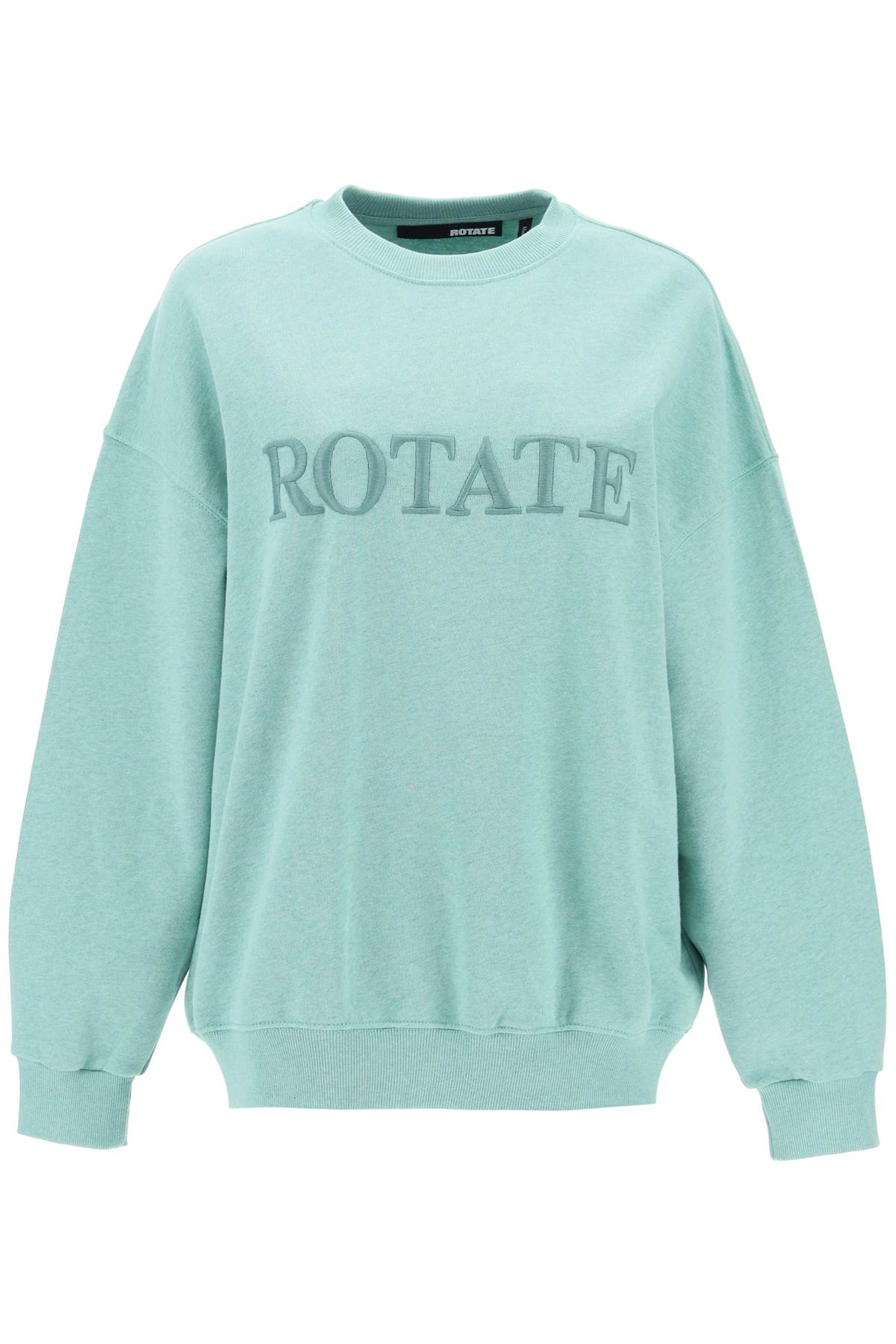 Shop Rotate Birger Christensen Logo Crewneck Sweatshirt In Granite Green