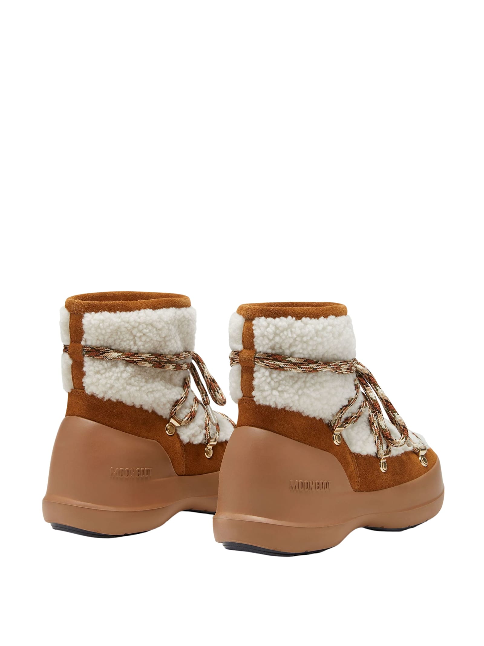 Moon Boot Shearling And Suede Winter Boots In Multi