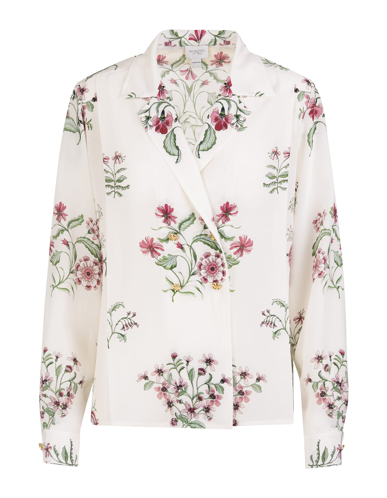 Giambattista Valli Woman Ivory Blouse In Silk And Crepe With Floral Print