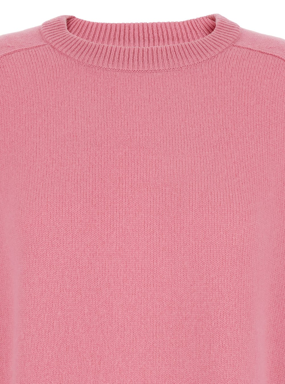 Goat Boyfriend Pink Crewneck Sweater With Dropped Shoulders In Cashmere Woman In Pink