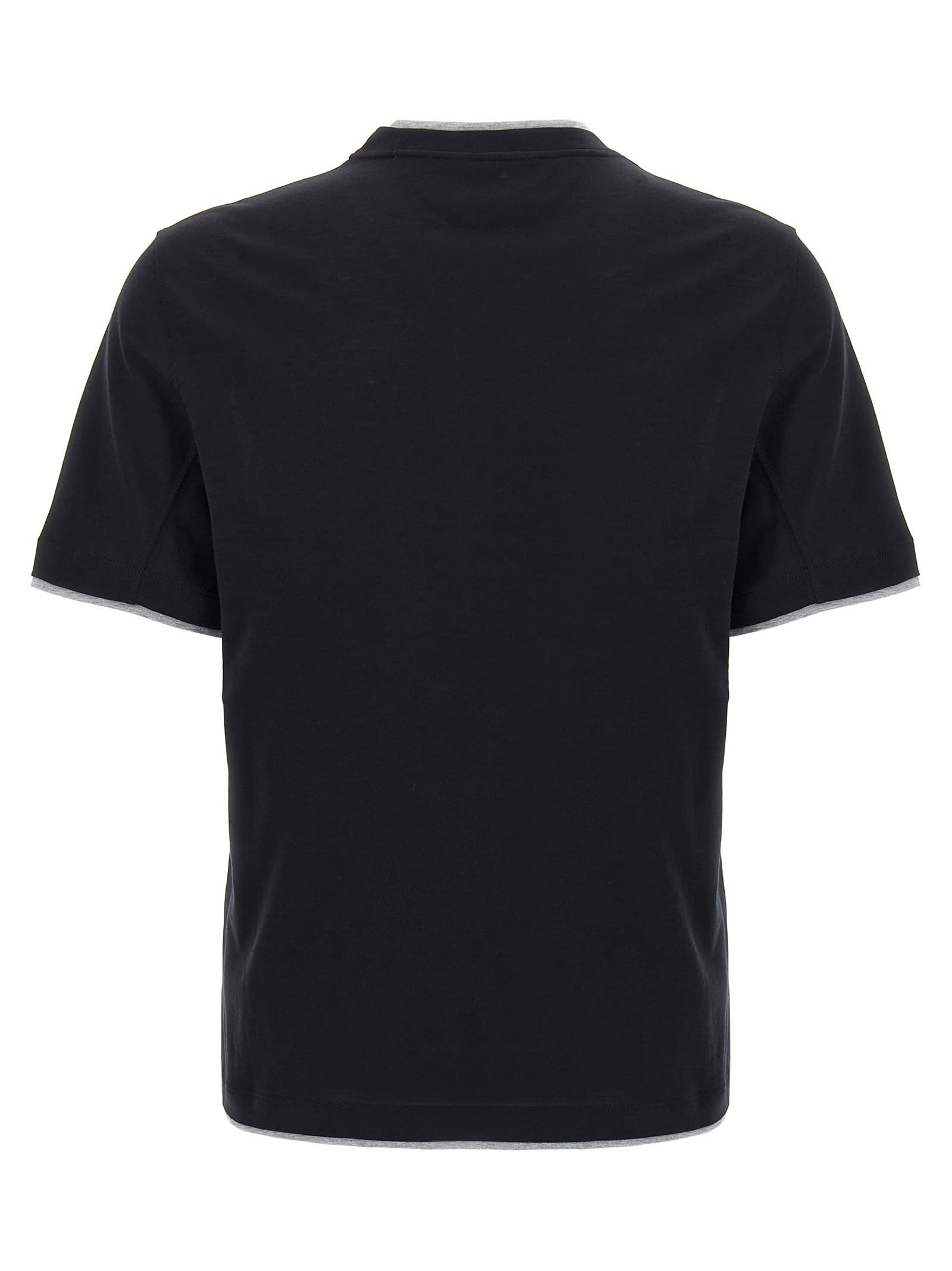 Shop Brunello Cucinelli Layered T-shirt In Black