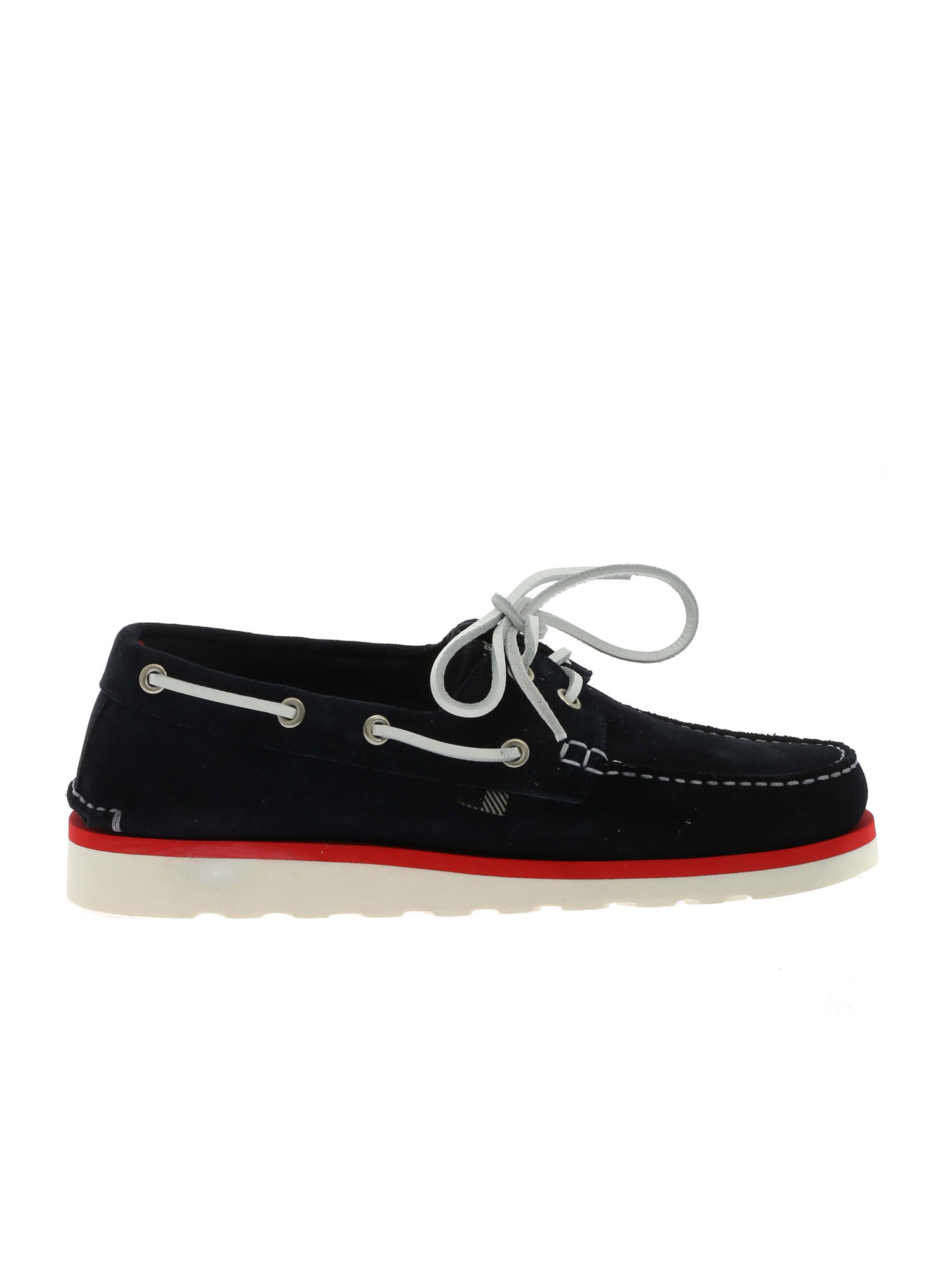 Woolrich Man Loafers Midnight Blue Size 6 Soft Leather In Blue