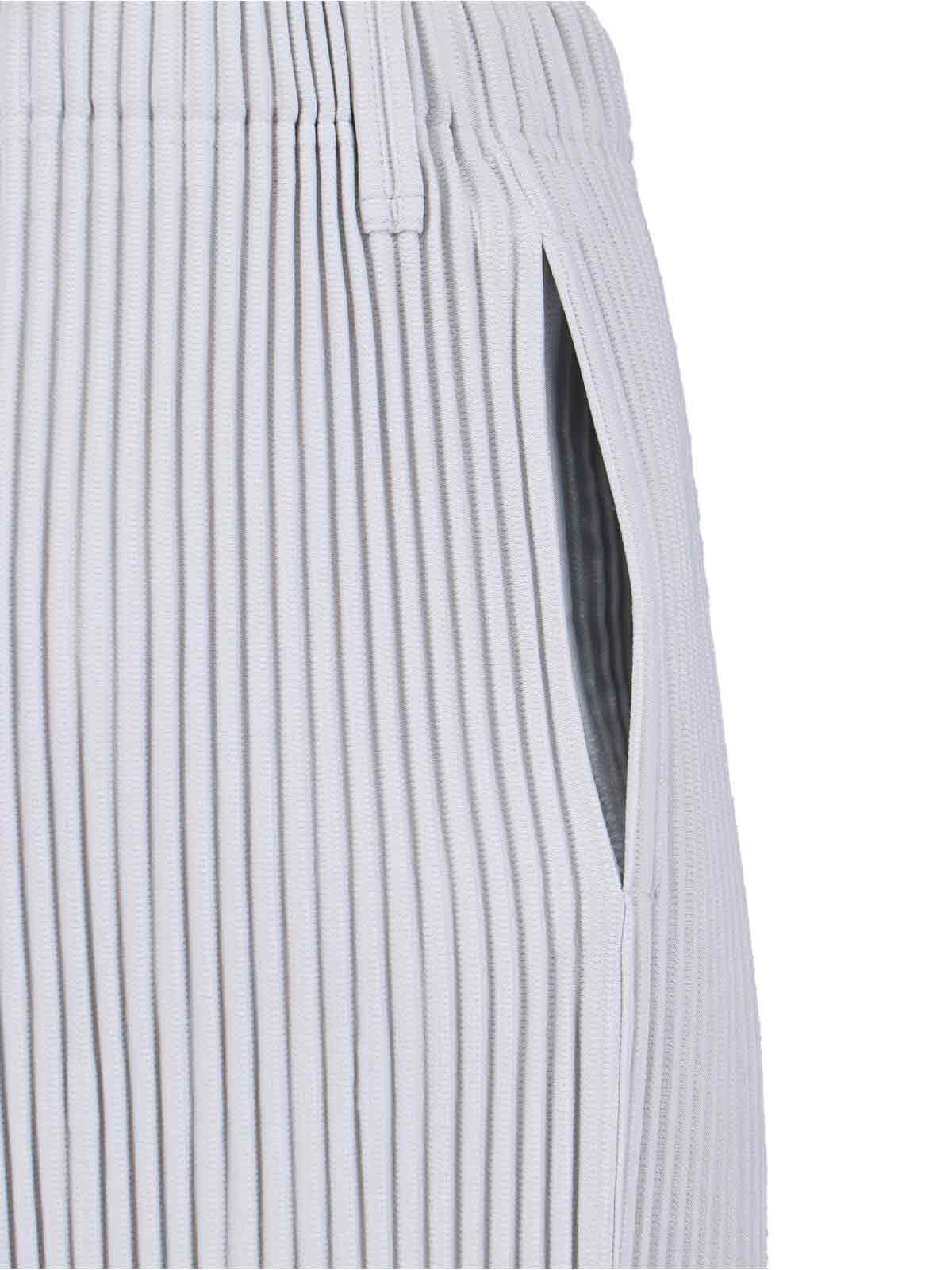 Issey Miyake Tailored Trousers Vertical Stripes In Gray