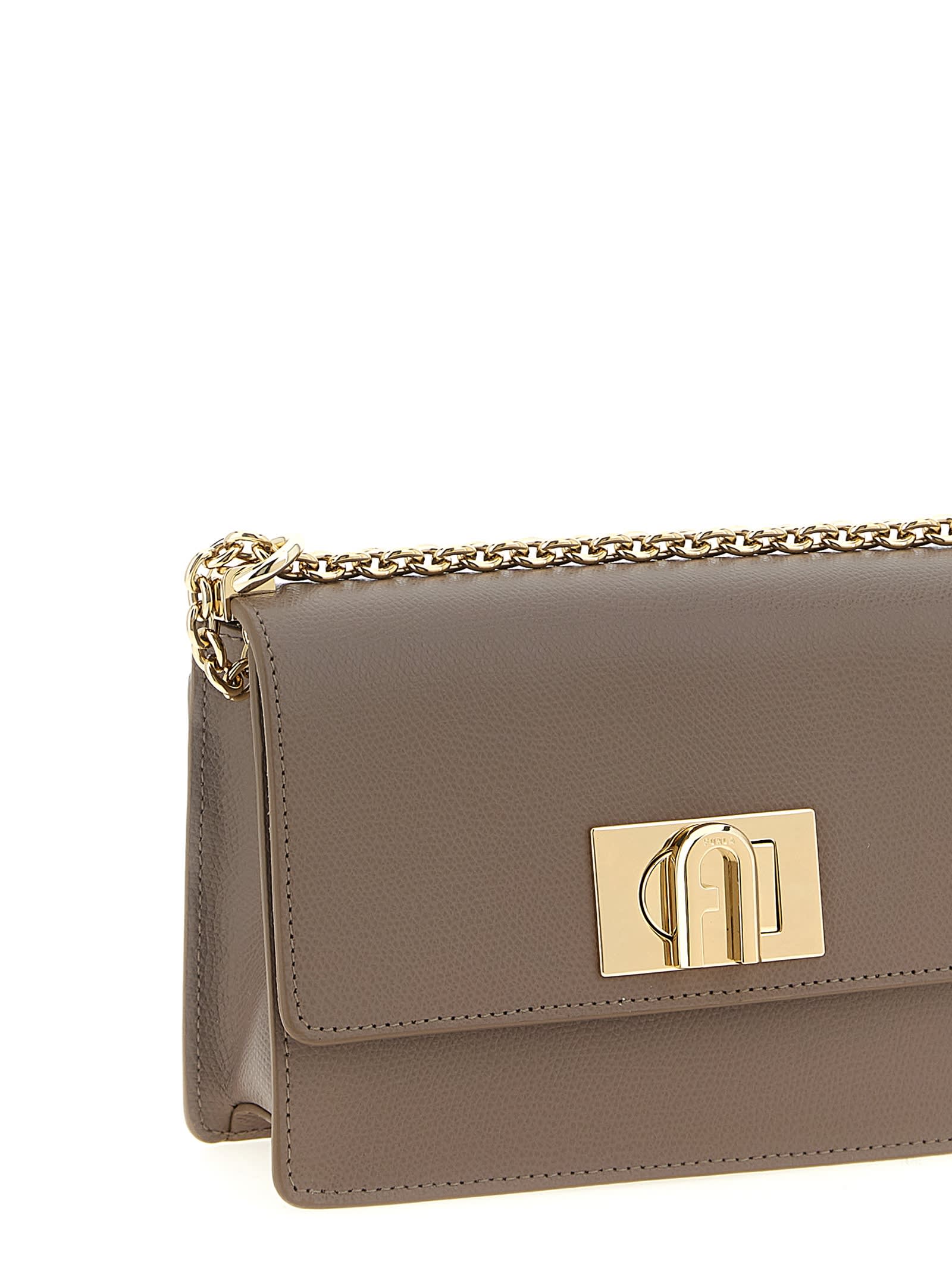 Furla Grey 1927 Mini Shoulder Bag In Gray