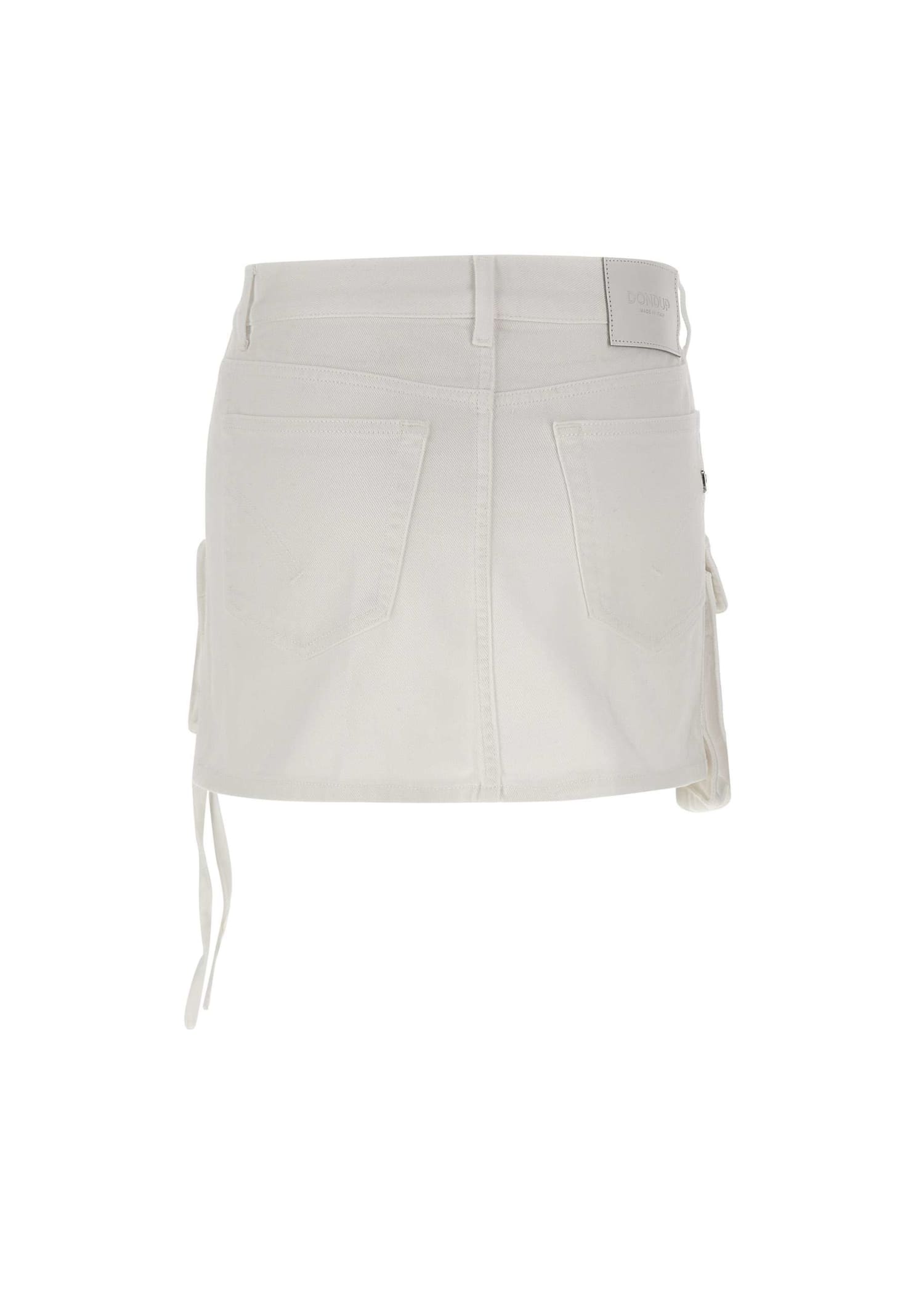 Shop Dondup Cotton Miniskirt In White