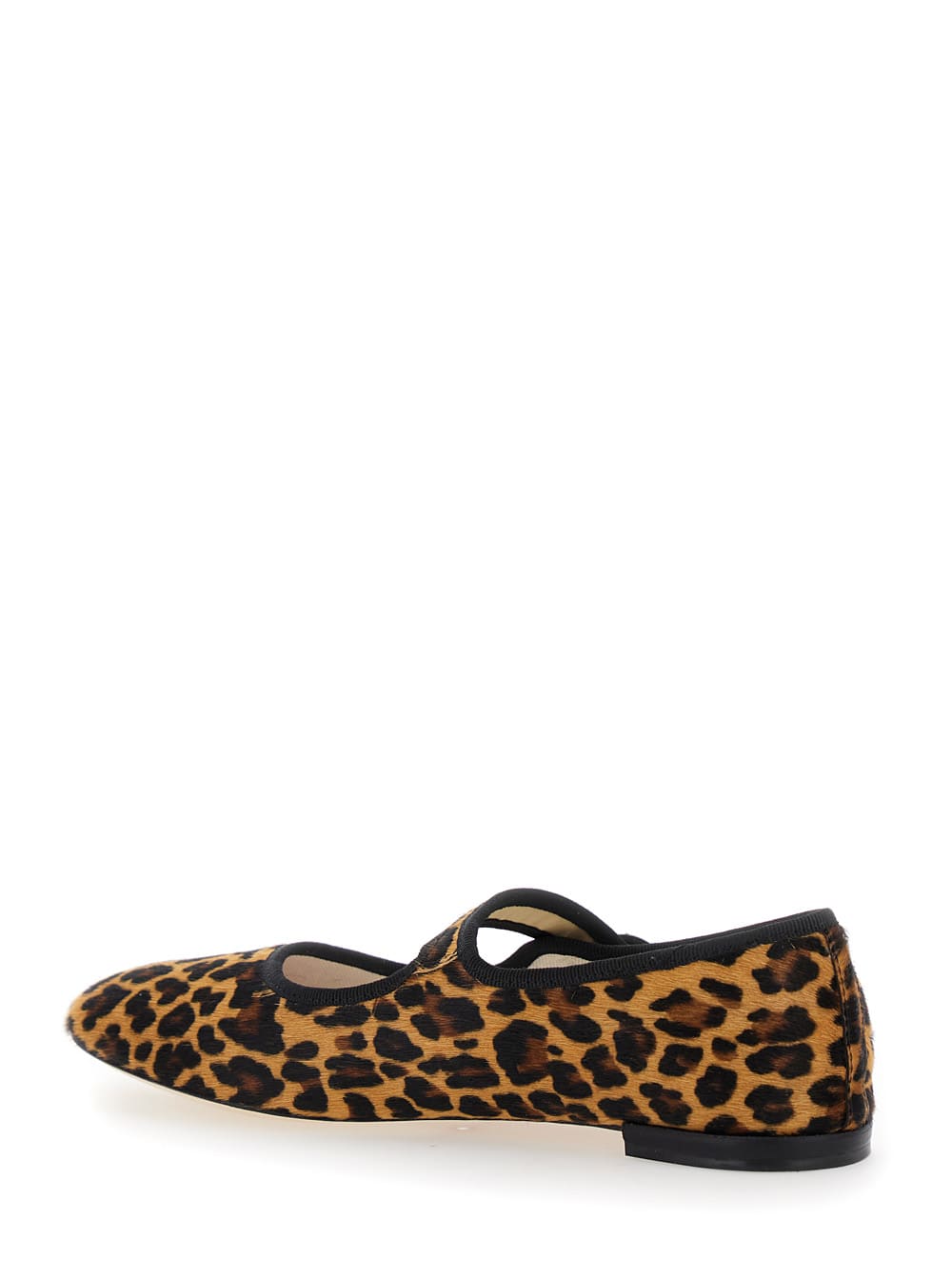 Shop Repetto Georgia Brown Ballet Flats With Leaopard Print In Leather Woman