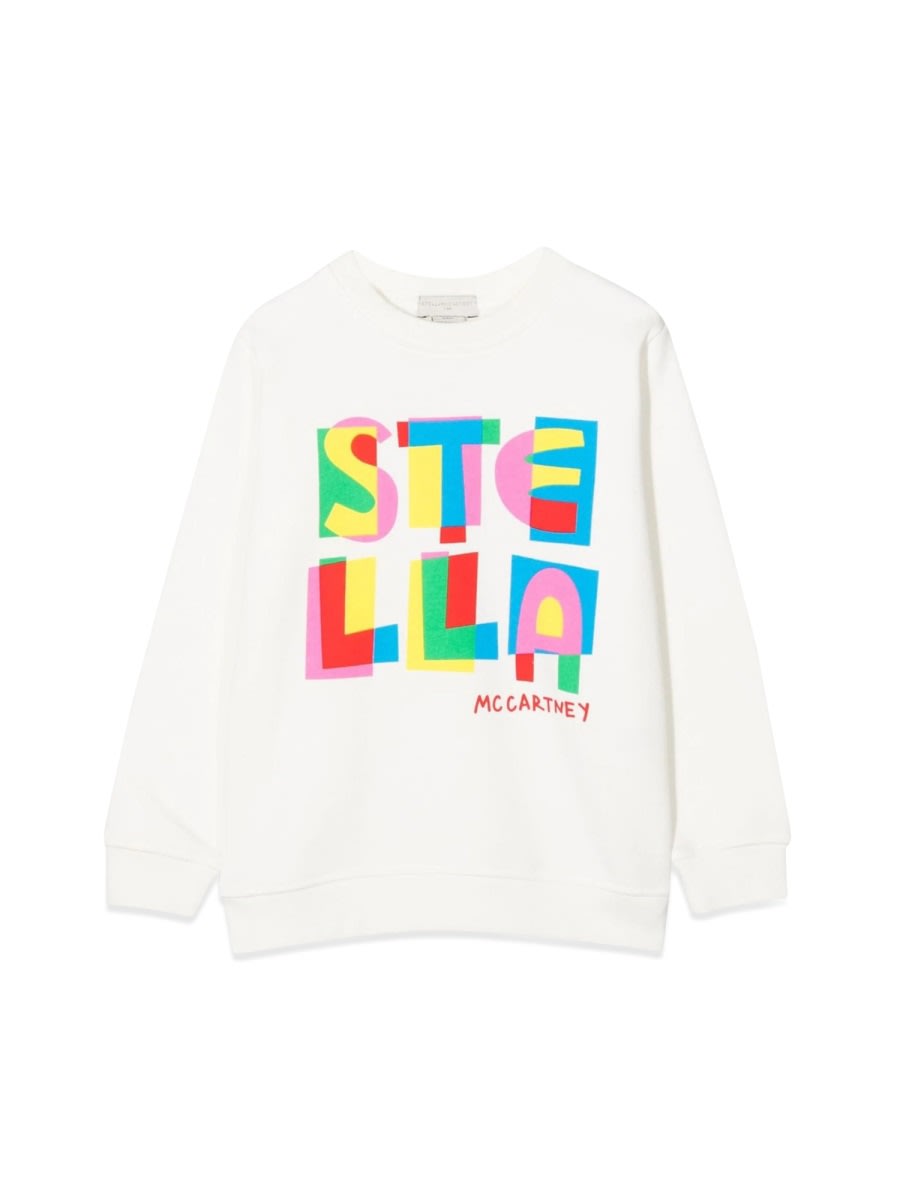 Shop Stella Mccartney Star Logo Crewneck Sweatshirt In Ivory