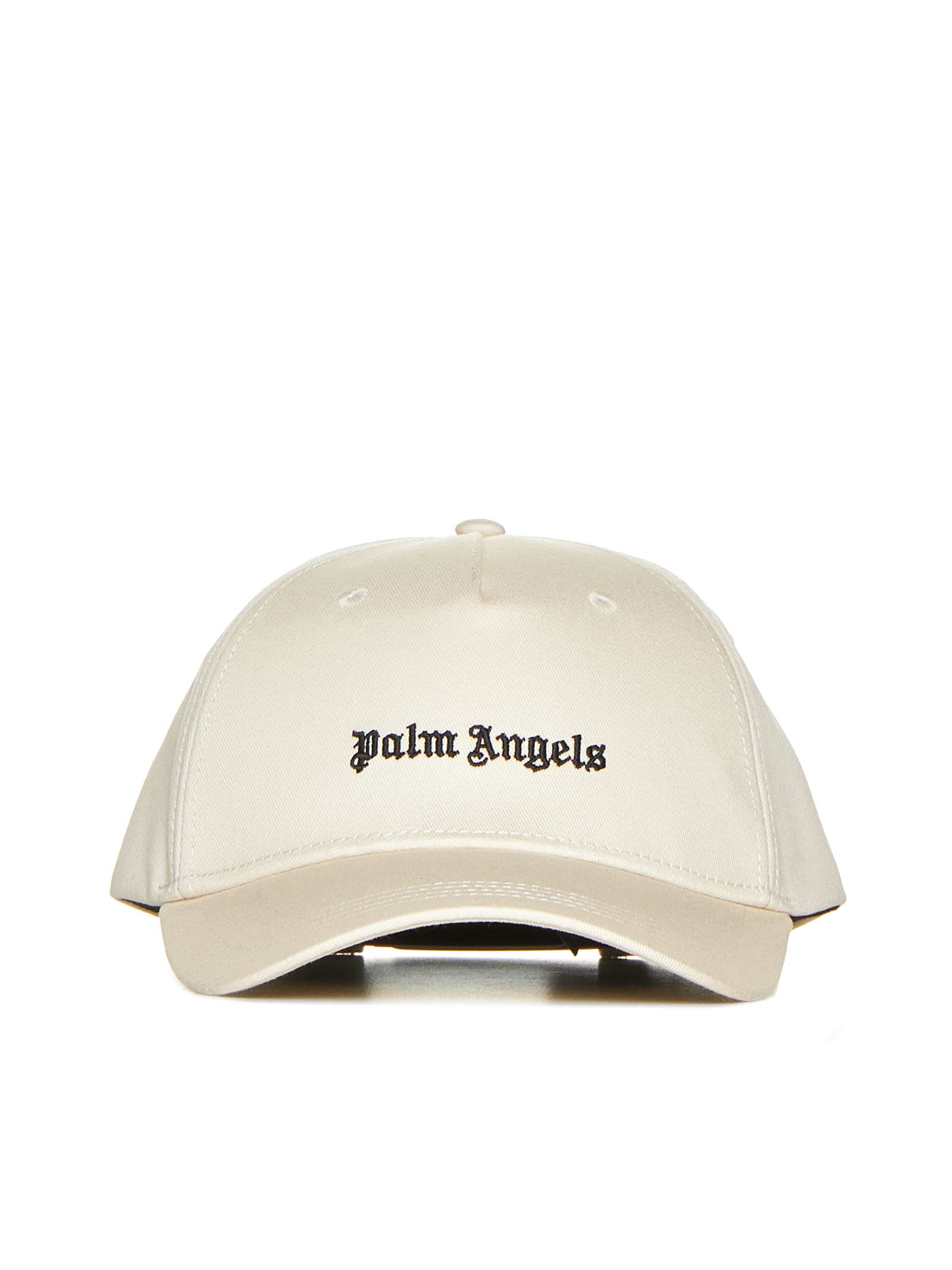 Shop Palm Angels Hat In Off White Black