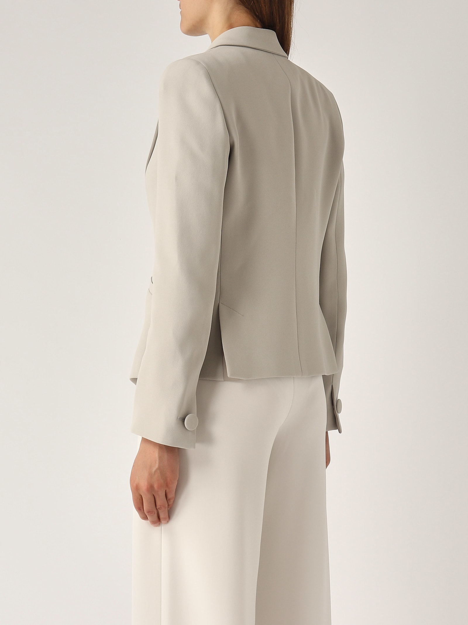 Emporio Armani Lapel Long-sleeved Suit Jacket In Gray