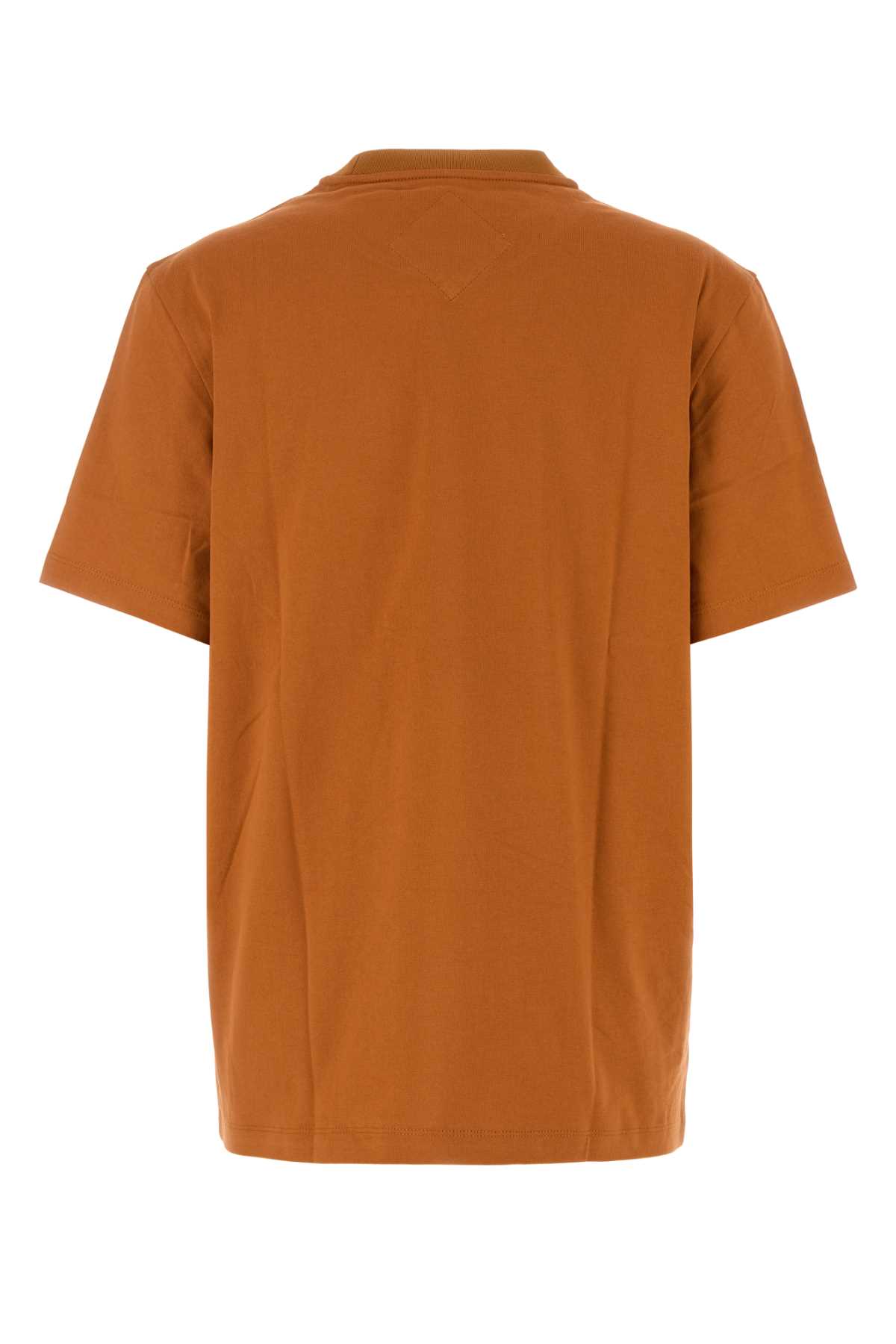 Mcm Laurel Logo Print T-shirt In Organic Cotton In Cognac