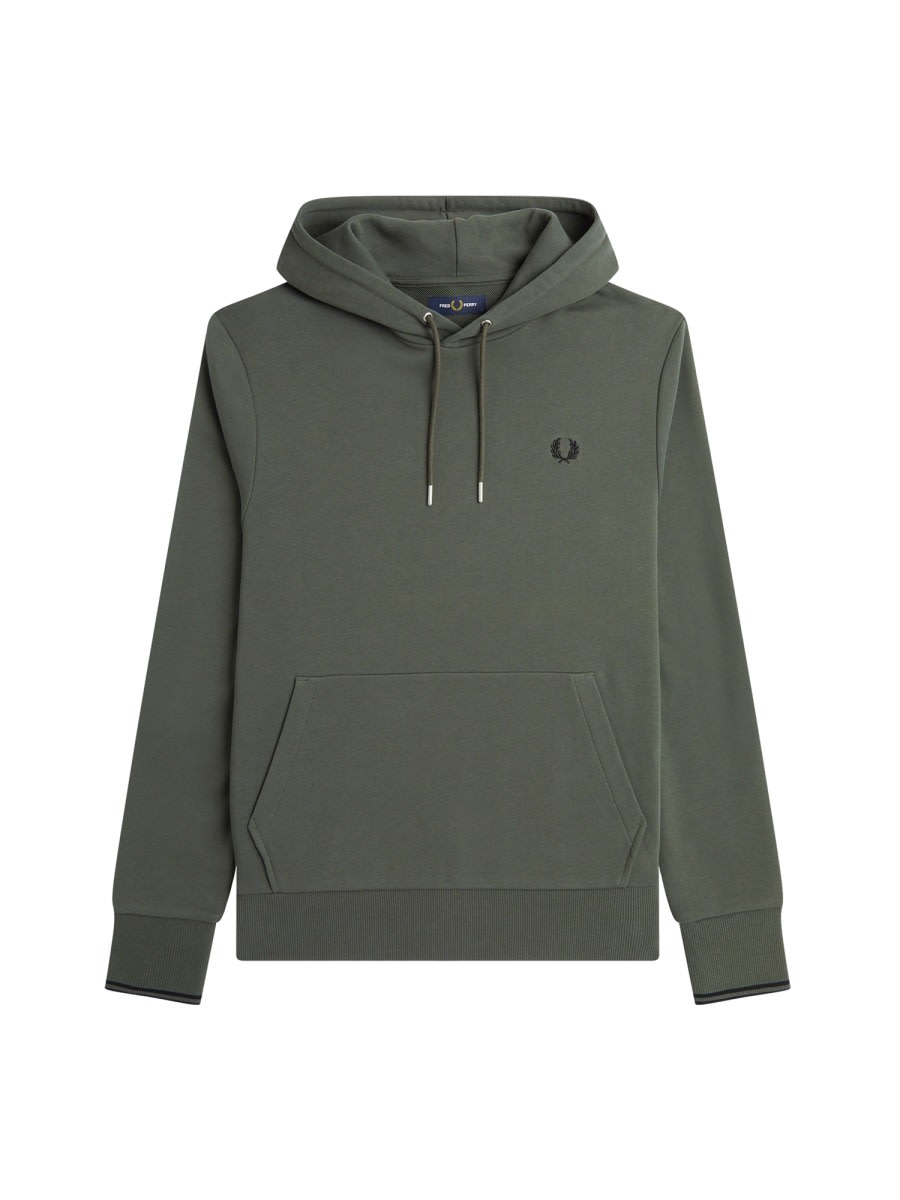 Shop Fred Perry Hoodie In Green