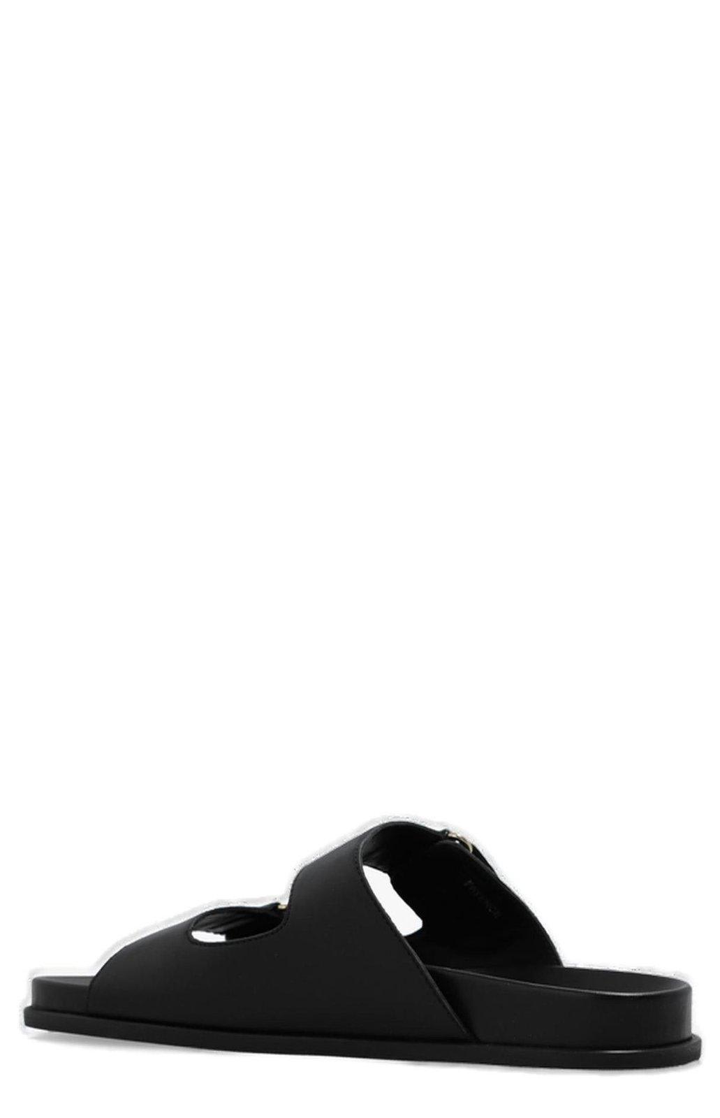 Shop Jimmy Choo Fayence Pearl-embellished Slip-on Sandals In Black