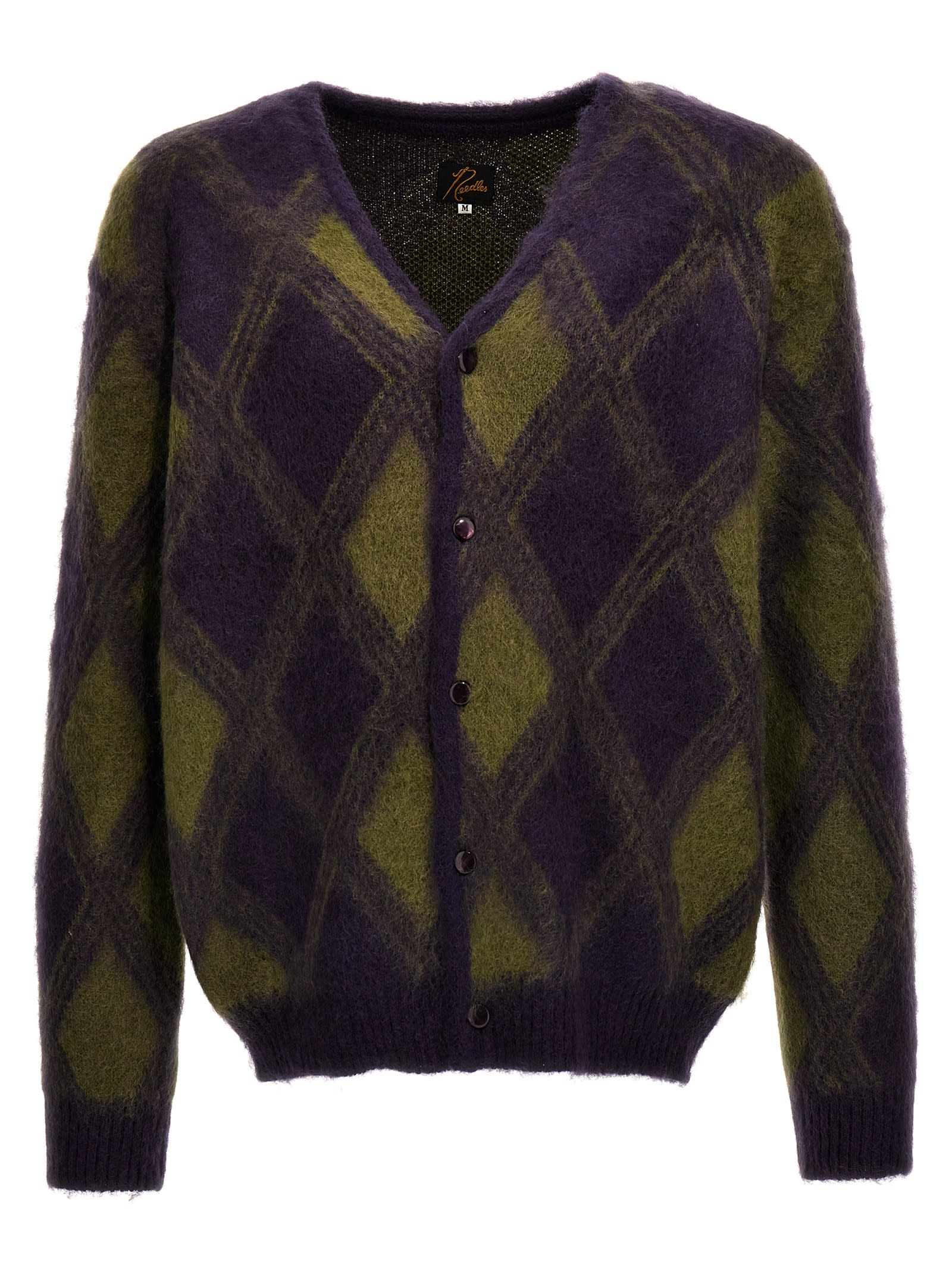 Shop Needles Diamond-shaped Mohair Cardigan In Violet