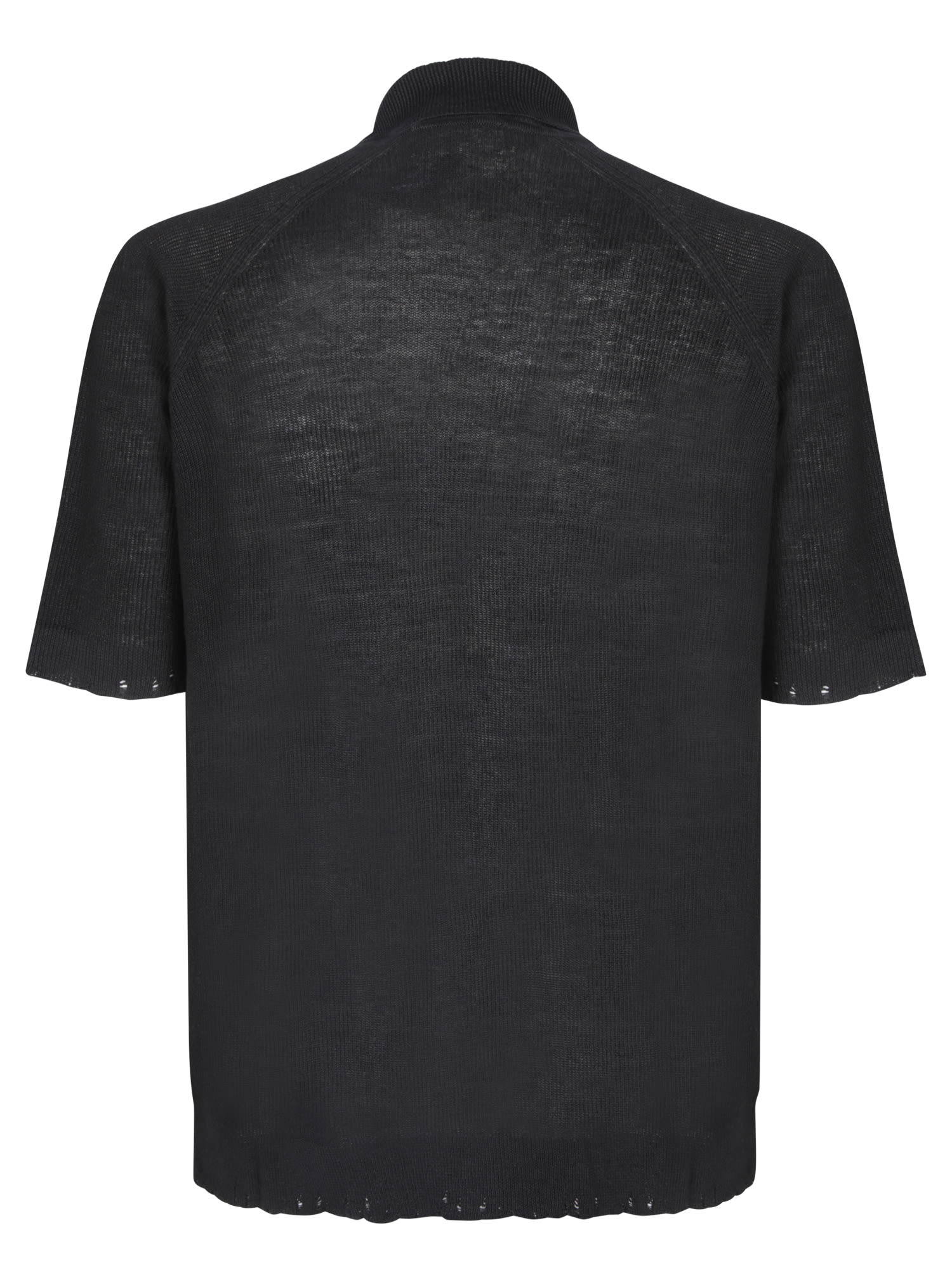 Shop Atomo Factory Black Linen Cotton Polo