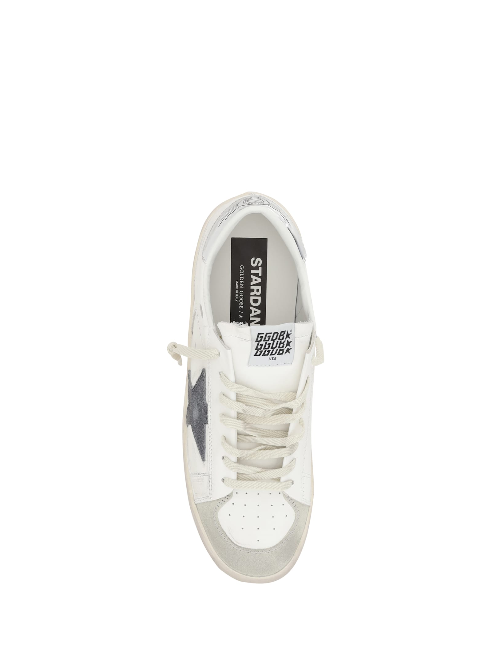 Golden Goose Stardan Sneakers In White/grey/silver