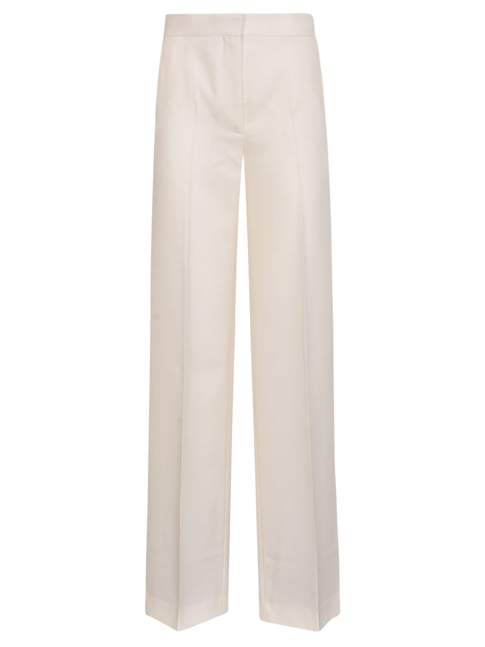 Rev Straight Wide Leg Plain Trousers In Ecru