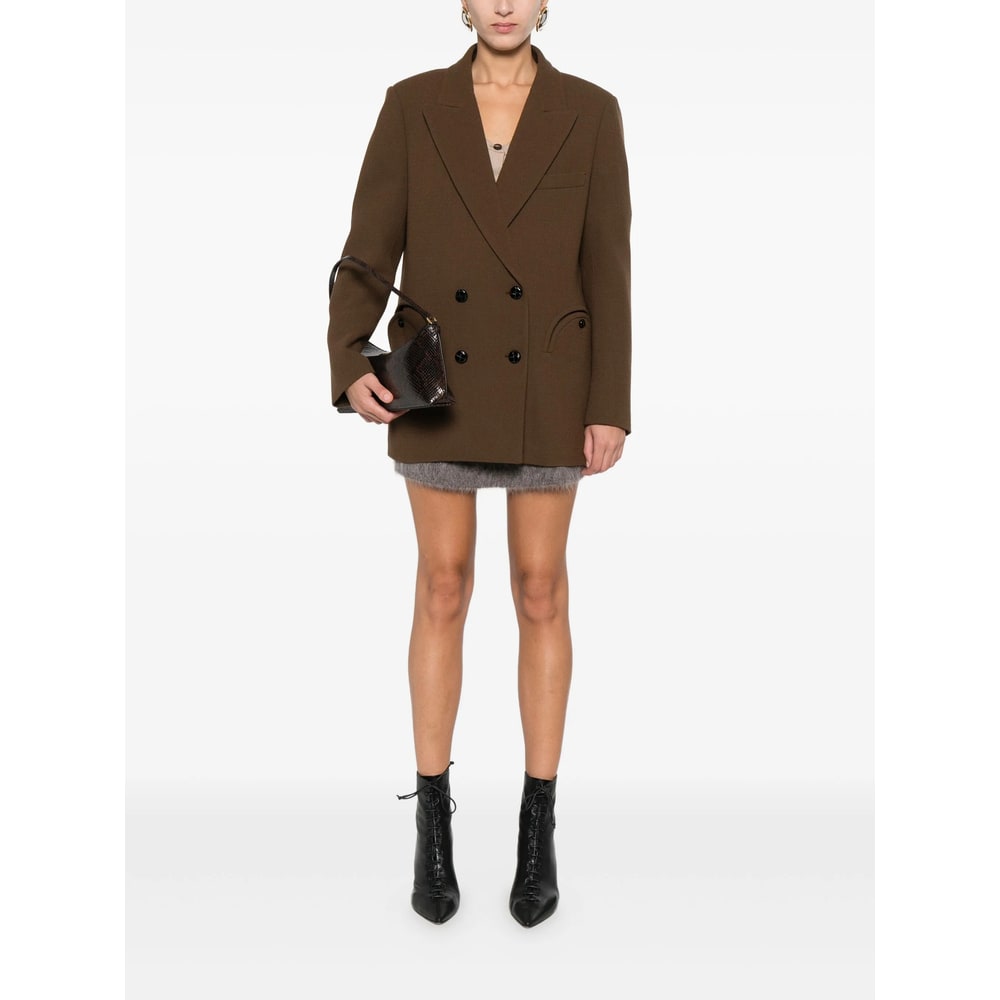 Blazé Milano Long-sleeved Suit Jacket In Brown