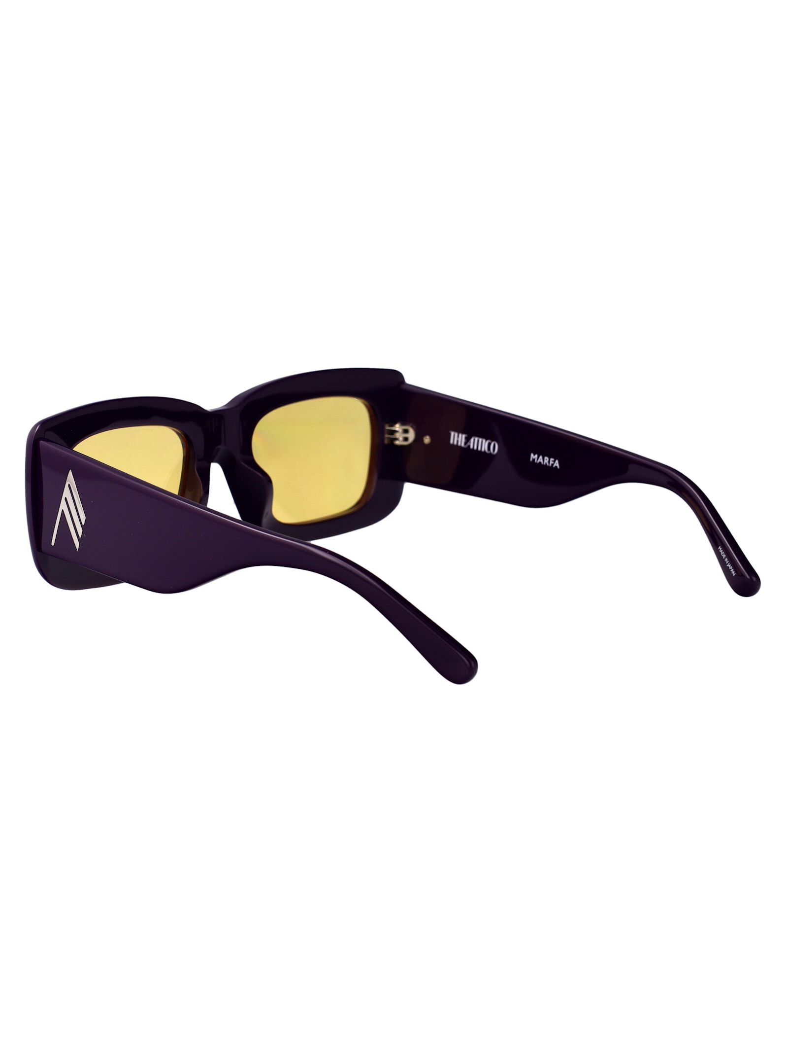 Attico Mini Marfa Sunglasses In Purple/sulver/yellow