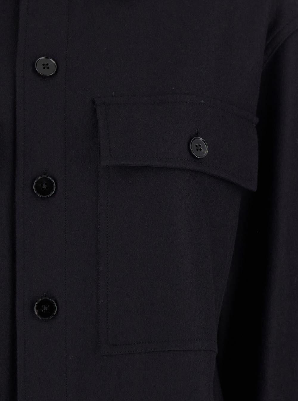 Jil Sander Black Shirt With Buttons In Black