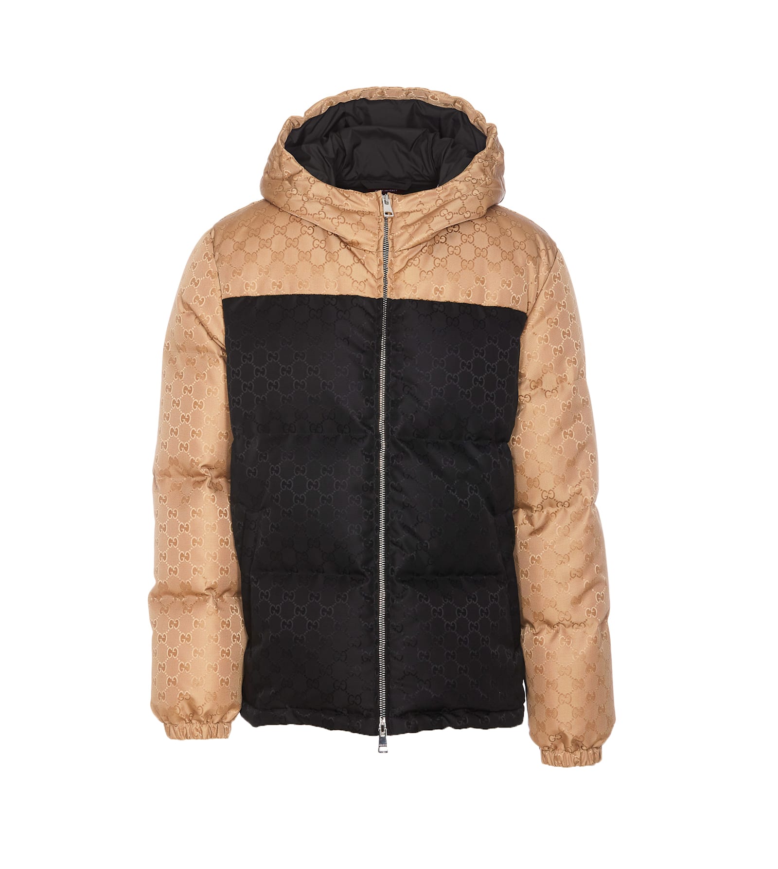 Shop Gucci Gg Nylon Canvas Puffer Jacket In Black