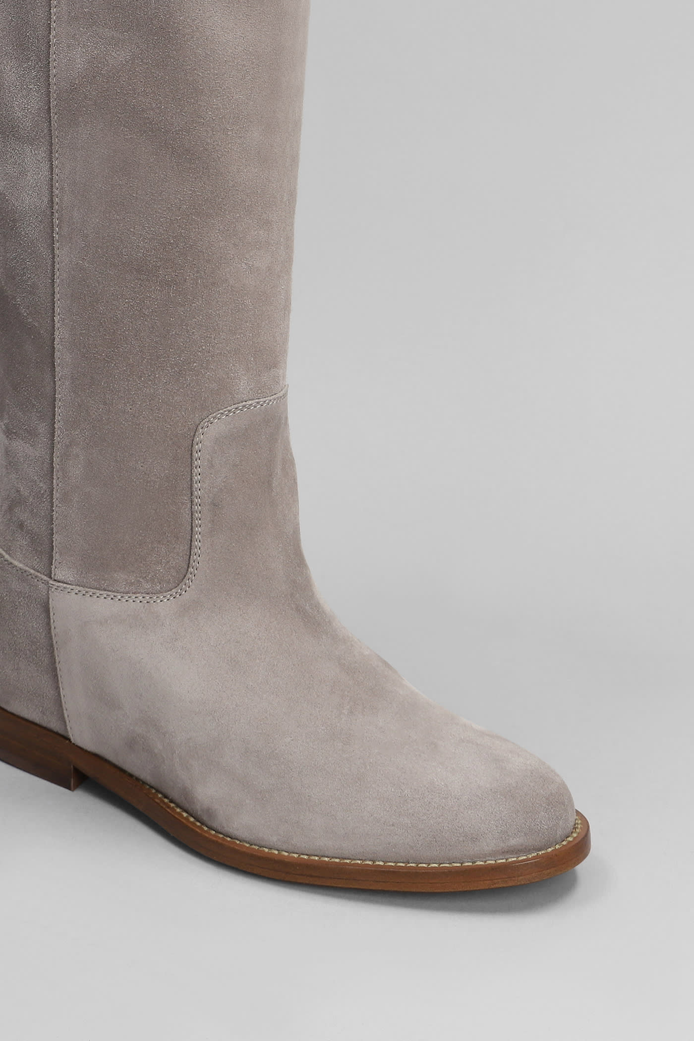 Shop Via Roma 15 In Taupe Suede