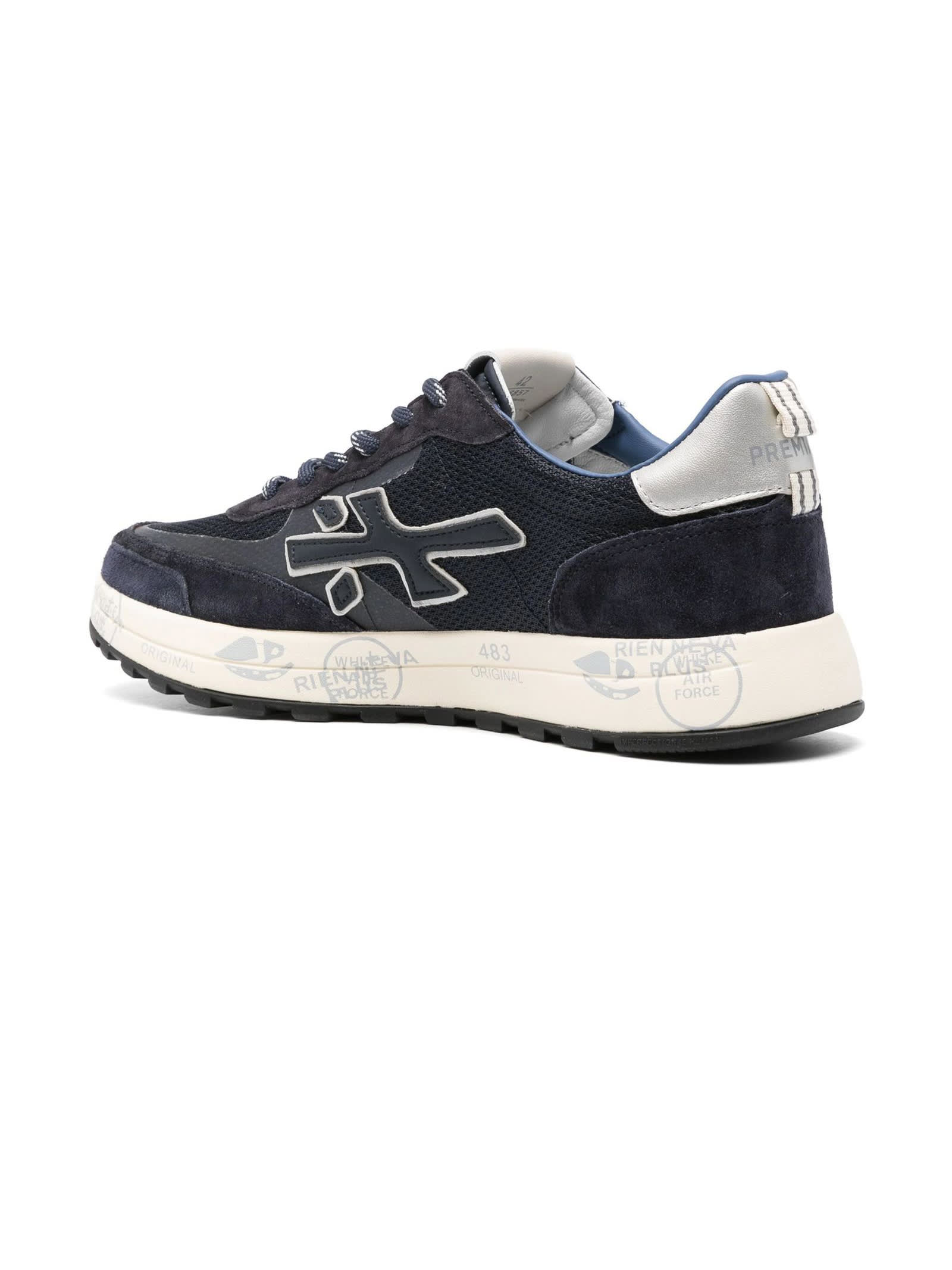 Shop Premiata Navy Blue Nous 6857 Sneakers